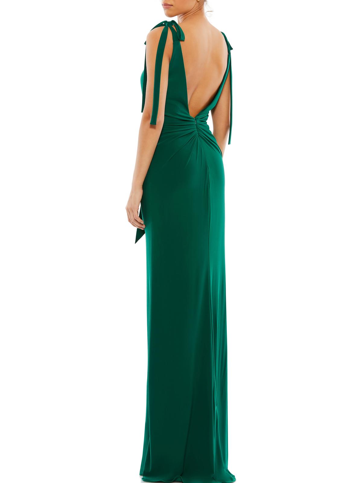 Ieena for Mac Duggal Womens Open Back Maxi Evening Dress