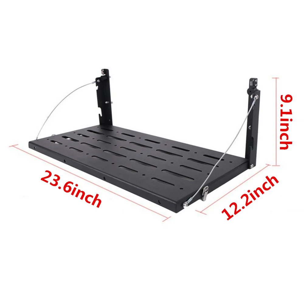 imUfer Car Tailgate Metal Tailgate Table Cargo Storage Rack Foldable Black Support 75 lbs For 2007-2017 Jeep Wrangler JK 2/4 Door