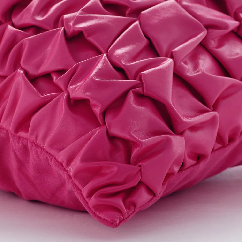 Cushion Covers, Decorative Hot Pink Throw Pillow Covers 16x16 inch (40x40 cm), Faux Leather Pillow Cover&nbsp;For Sofa, Solid Color, Modern Cushion Cover&nbsp;With Zipper - Pink Panther