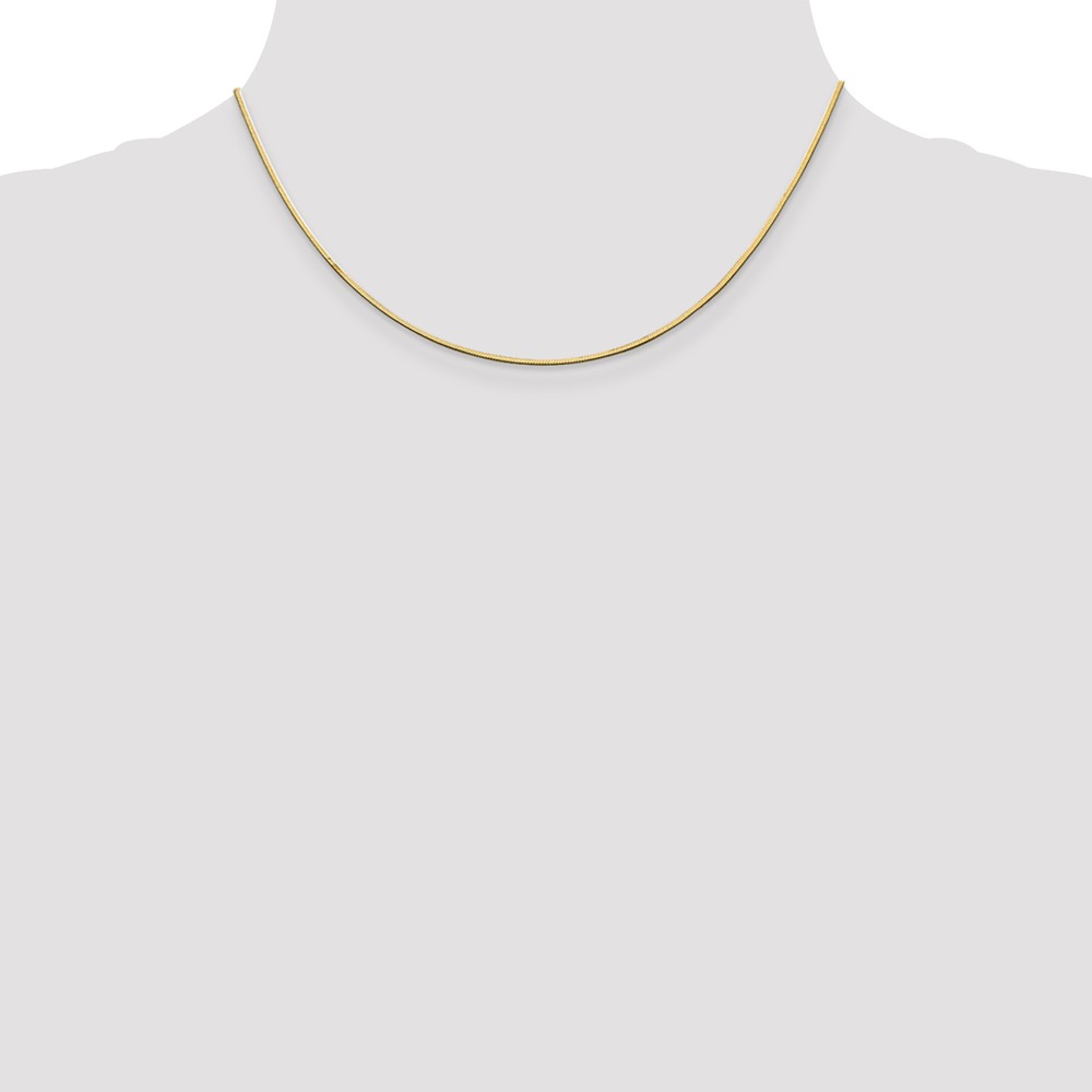 Real 14kt Yellow Gold 1.4mm Octagonal Snake Chain; 16 inch; Lobster Clasp; for Adults and Teens; for Women and Men