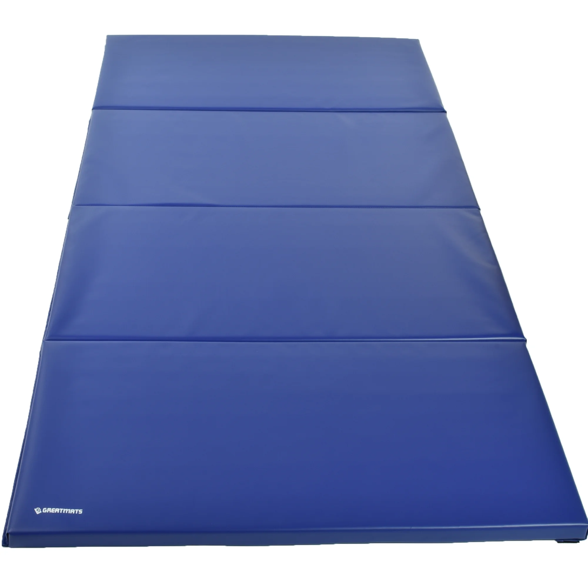 Greatmats Gym Mats Folding, Home Exercise Mat For Gymnastics, Tumbling, Martial Arts, Cheerleading, Blue 4x8 Ft x 1-3/8 Inch