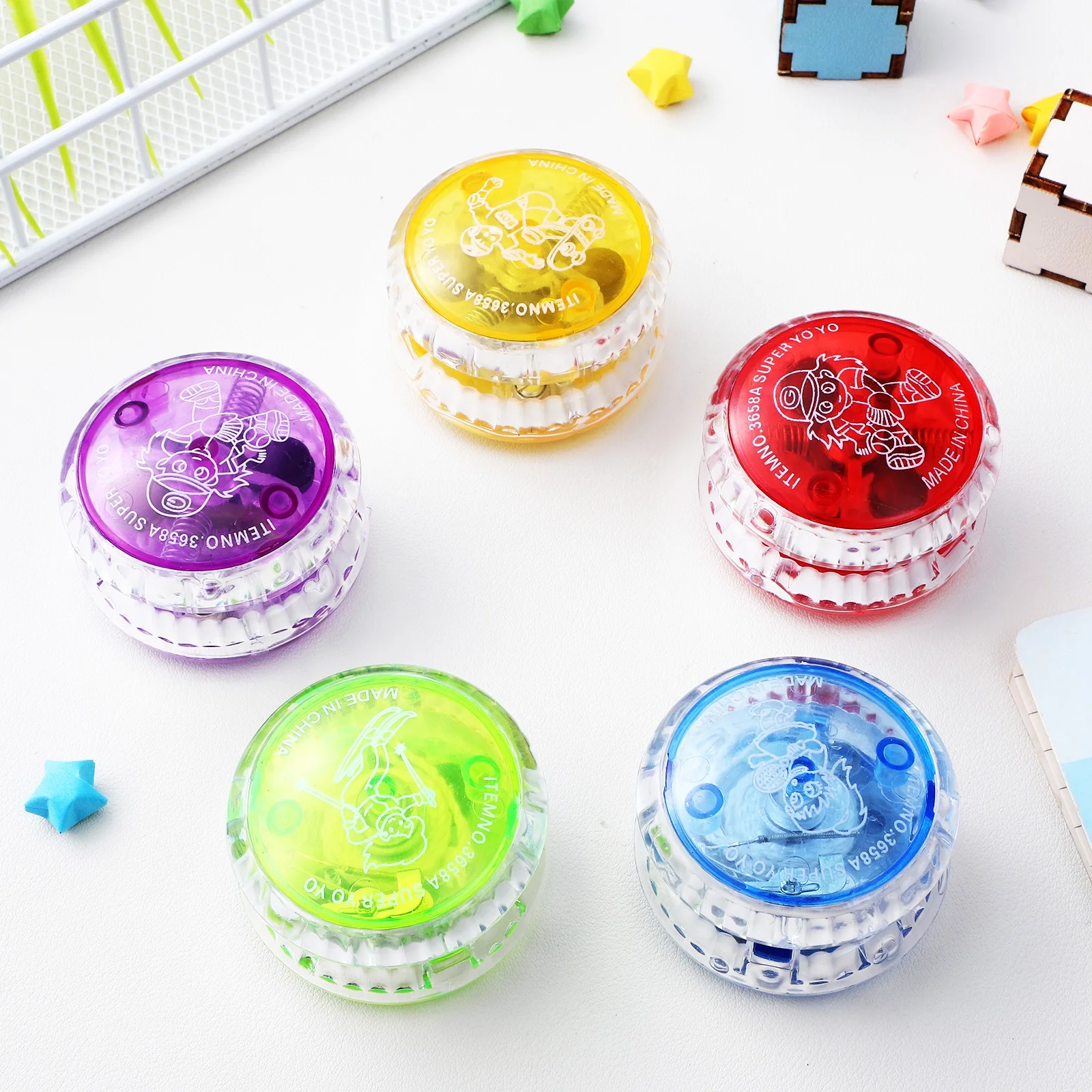 Yo-yo Mixed Colors 10 Pcs Prize Children’s Toys Safe Fun Light up Party Favors for Kids