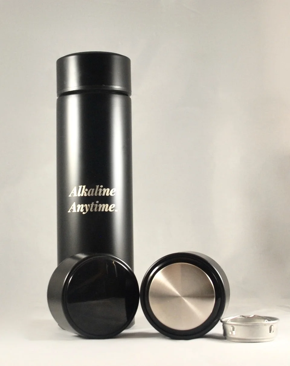 Executive Water Bottle Flask with 2 Lids (LED Display & Stainless Steel Lids)