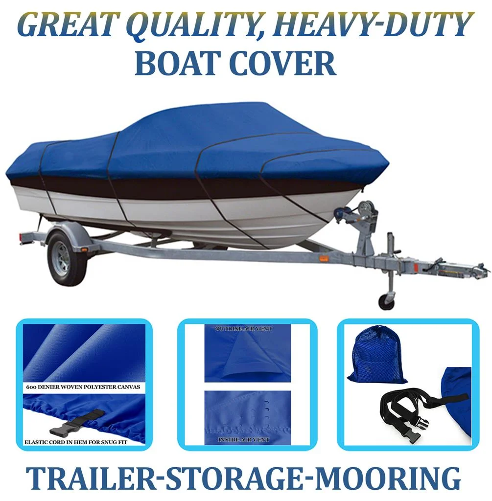BLUE, GREAT QUALITY BOAT COVER Compatible for OLD TOWN AQUARIUS 170 I/O 1989