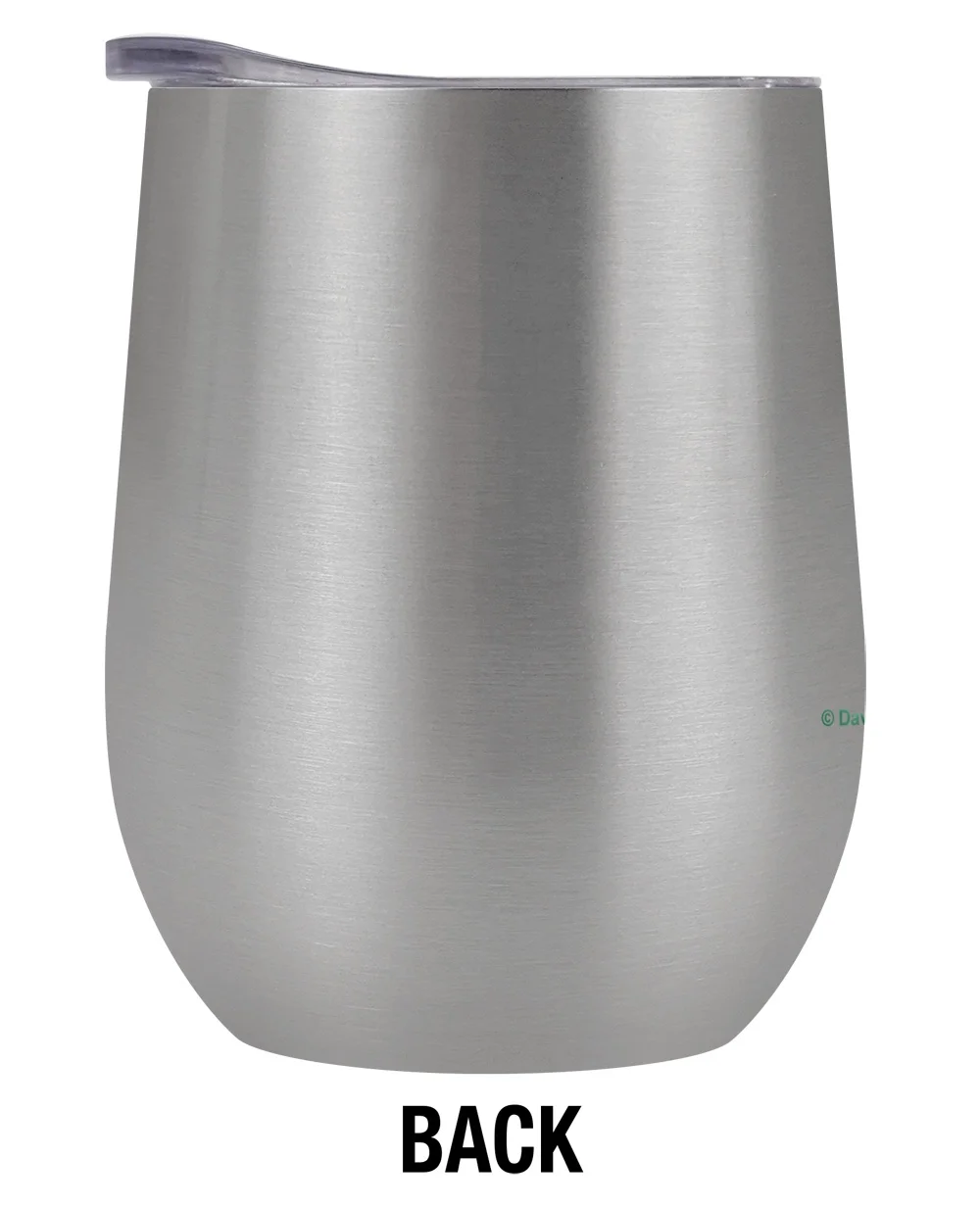 bCreative - David Olenick Official The Lawn And Winding Road 12 oz Stemless Tumbler, Stainless Steel Travel Cup|Lake Tumbler|Insulated with Leak Resistant Slide-Lock Lid