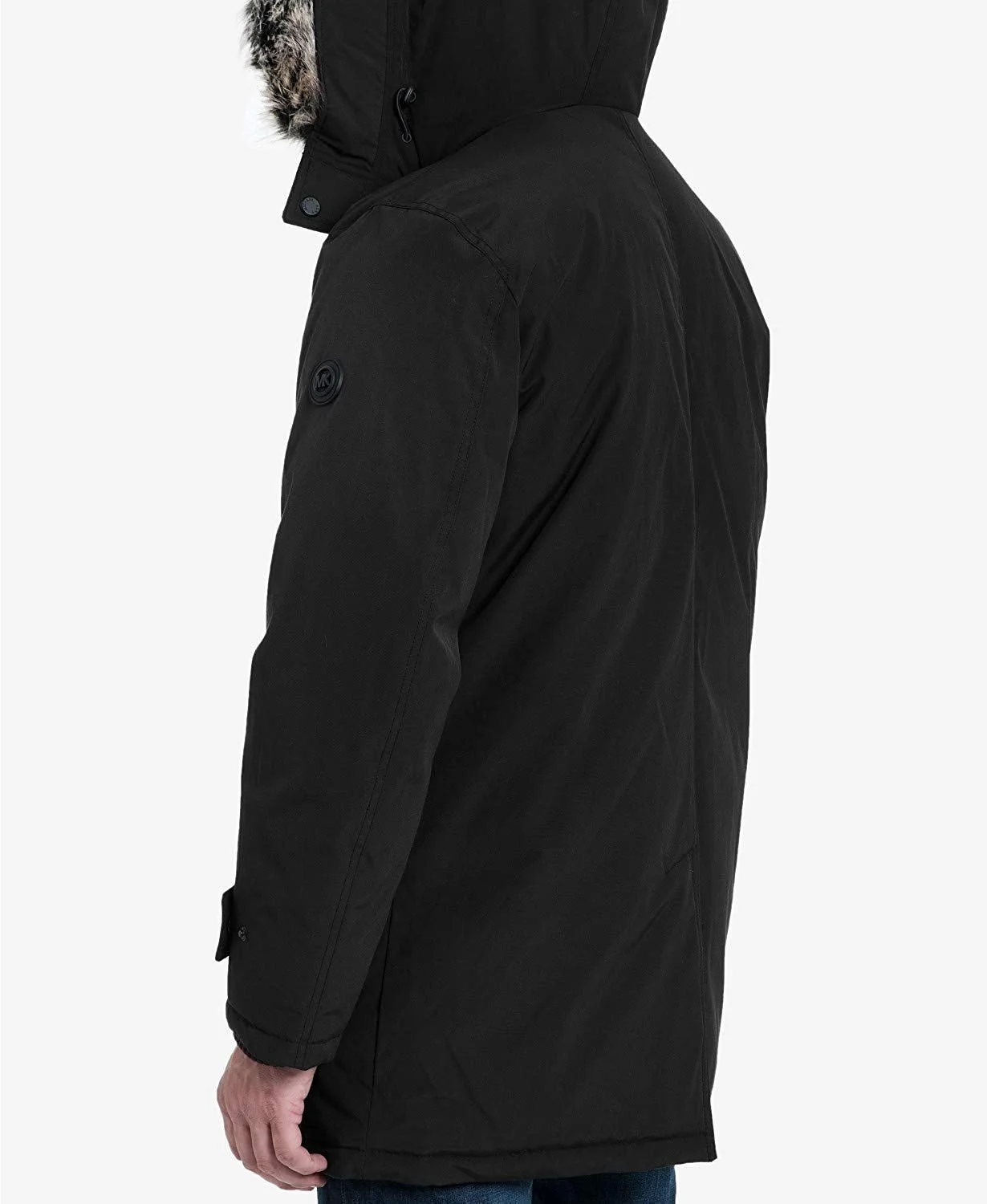 Michael Kors Men's MMK791896 Heavyweight Hooded Snorkel Parka Coat with Bib - Black - XS
