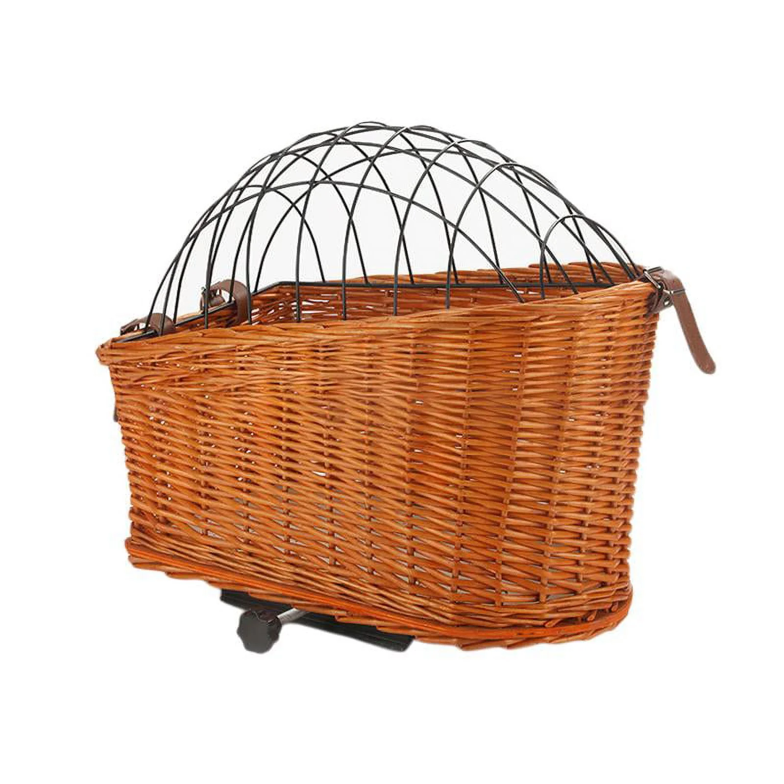 Bike Basket, with Wire , Handwoven Wicker Carrier Basket for Holds 33-44lbs