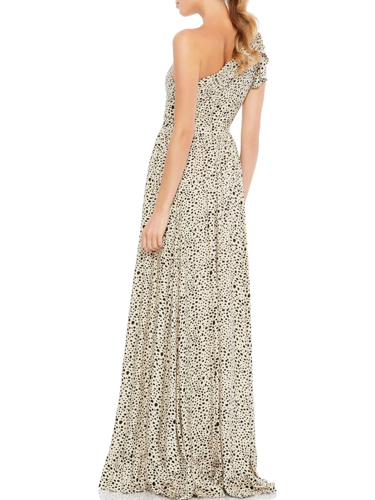 Ieena for Mac Duggal Womens Animal Print Maxi Evening Dress