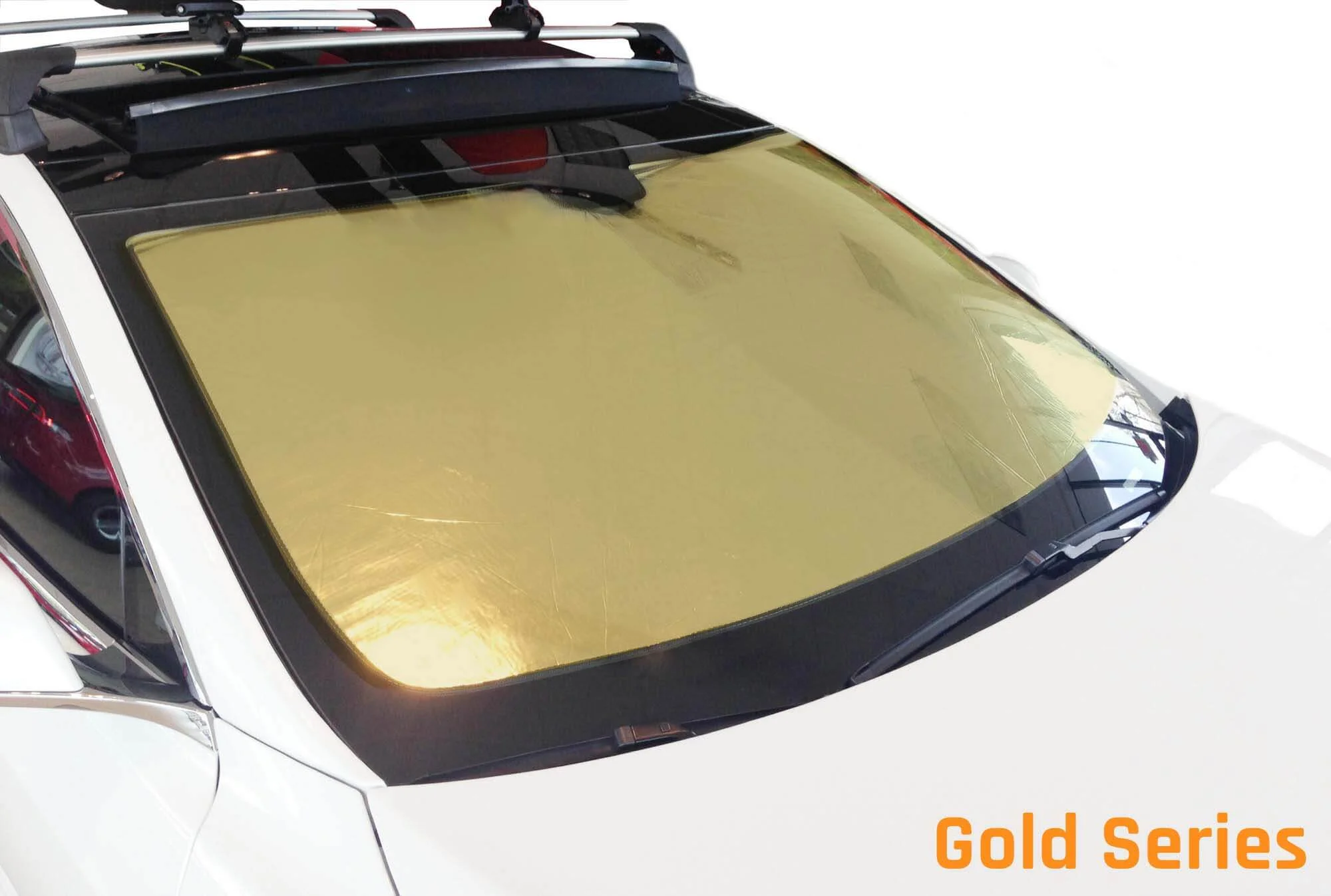 HeatShield, The Original Windshield Sun Shade, Custom-Fit for Nissan NV1500 Van (Cargo) w/o Rear View Mirror Cutout 2012-2021, Gold Series