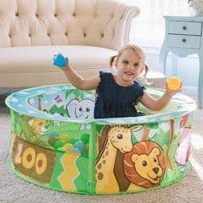 Zoo Adventure Ball Pit Pop up Tent with 20 Bonus Play Balls