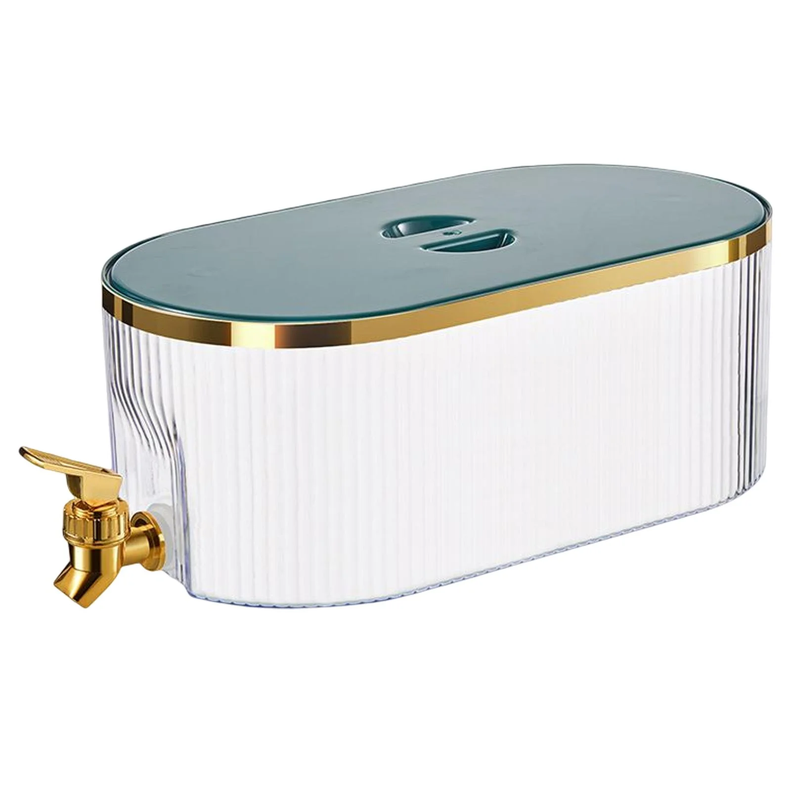 5.3L Cold Kettle with Faucet Shatterproof Drink Jug Bucket Refrigerator Cold Kettle Household Cold Water Bottle Party Home , Dark Green