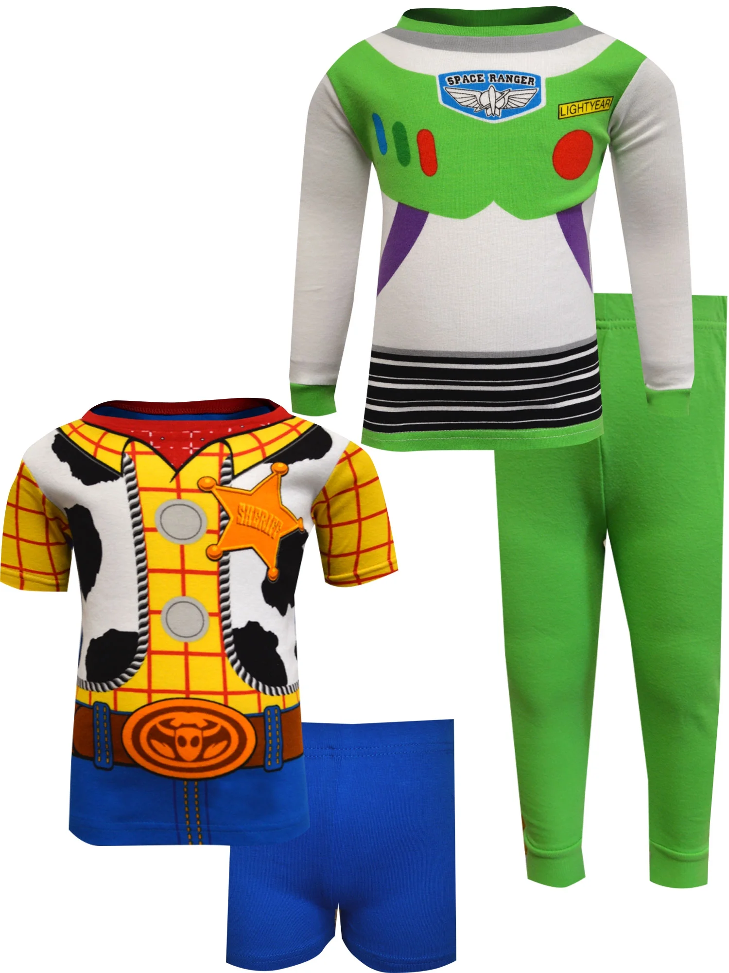Disney Boys' Toy Story Buzz Lightyear and Woody Cotton 4 Piece Pajamas (6)