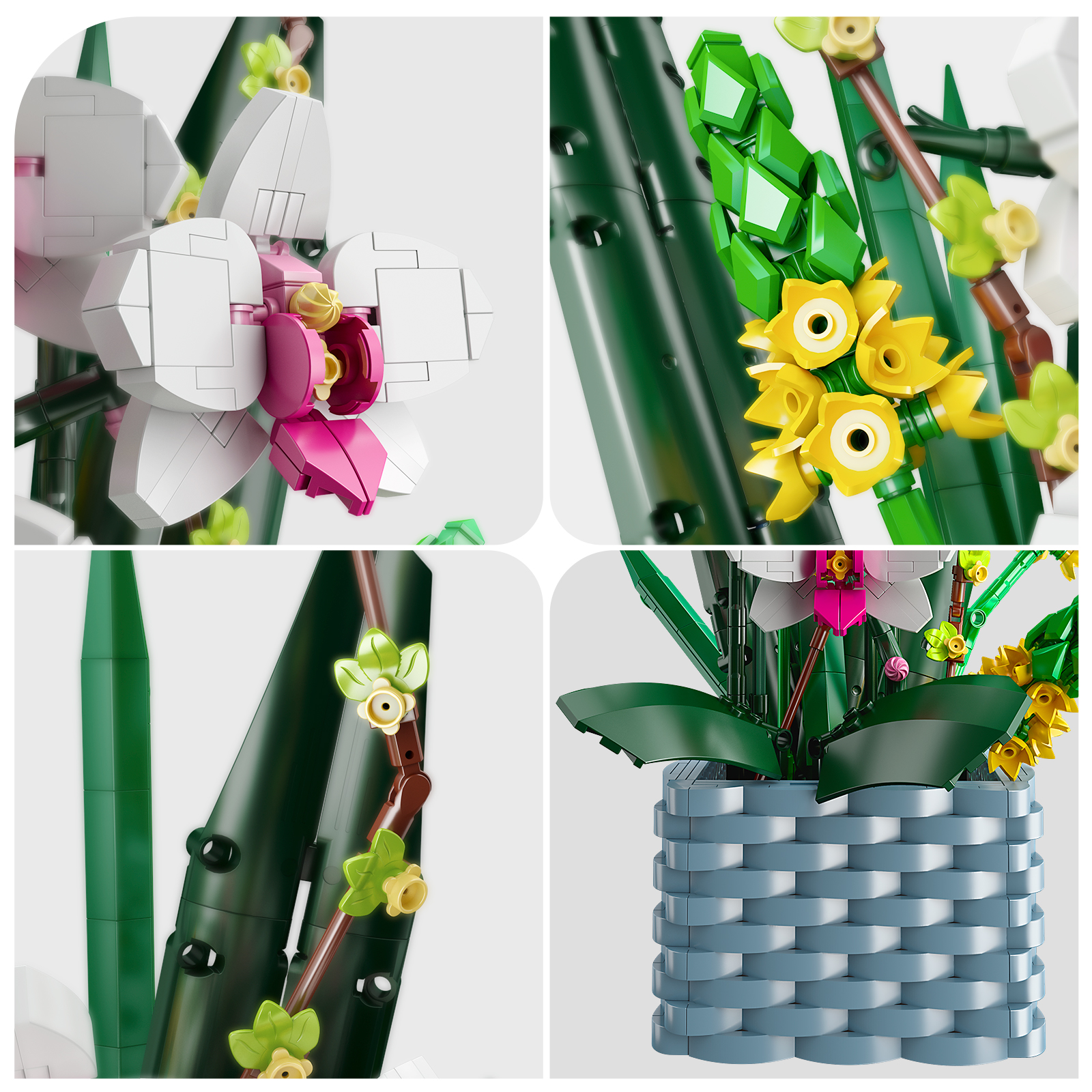 Mould King Flower Bouquet Rose The 10025 Orchid Lily and strelitzia Building Block Assembly Model Brick Kids Birthday Gifts