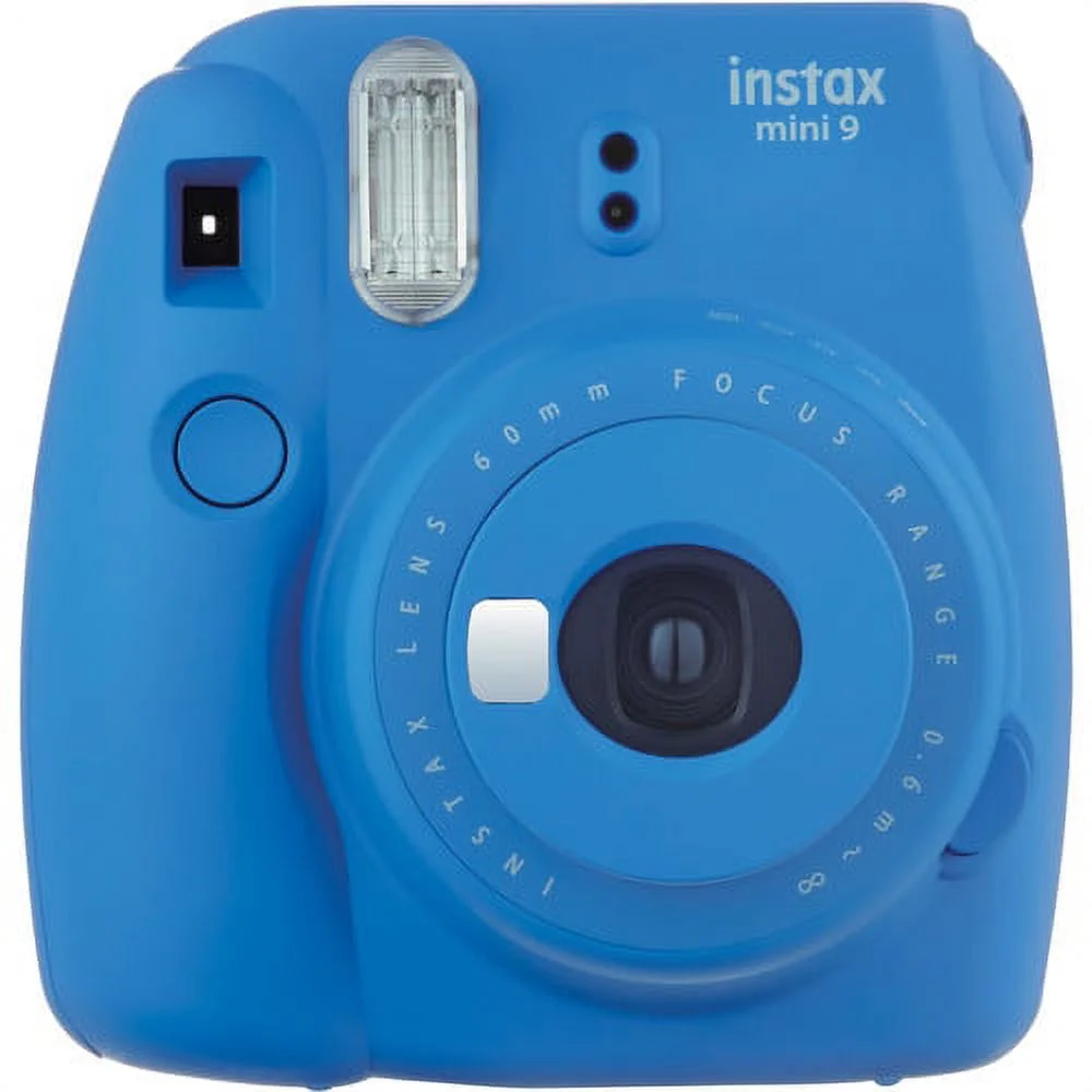 Fujifilm Instax Mini 9 Camera Cobalt Blue + 15 PC Accessory Kit for Fujifilm instax mini 9 Camera Includes: 40 Fuji Instax Films + Case + Album + Colored lenses + Assorted color/Style frames + MORE