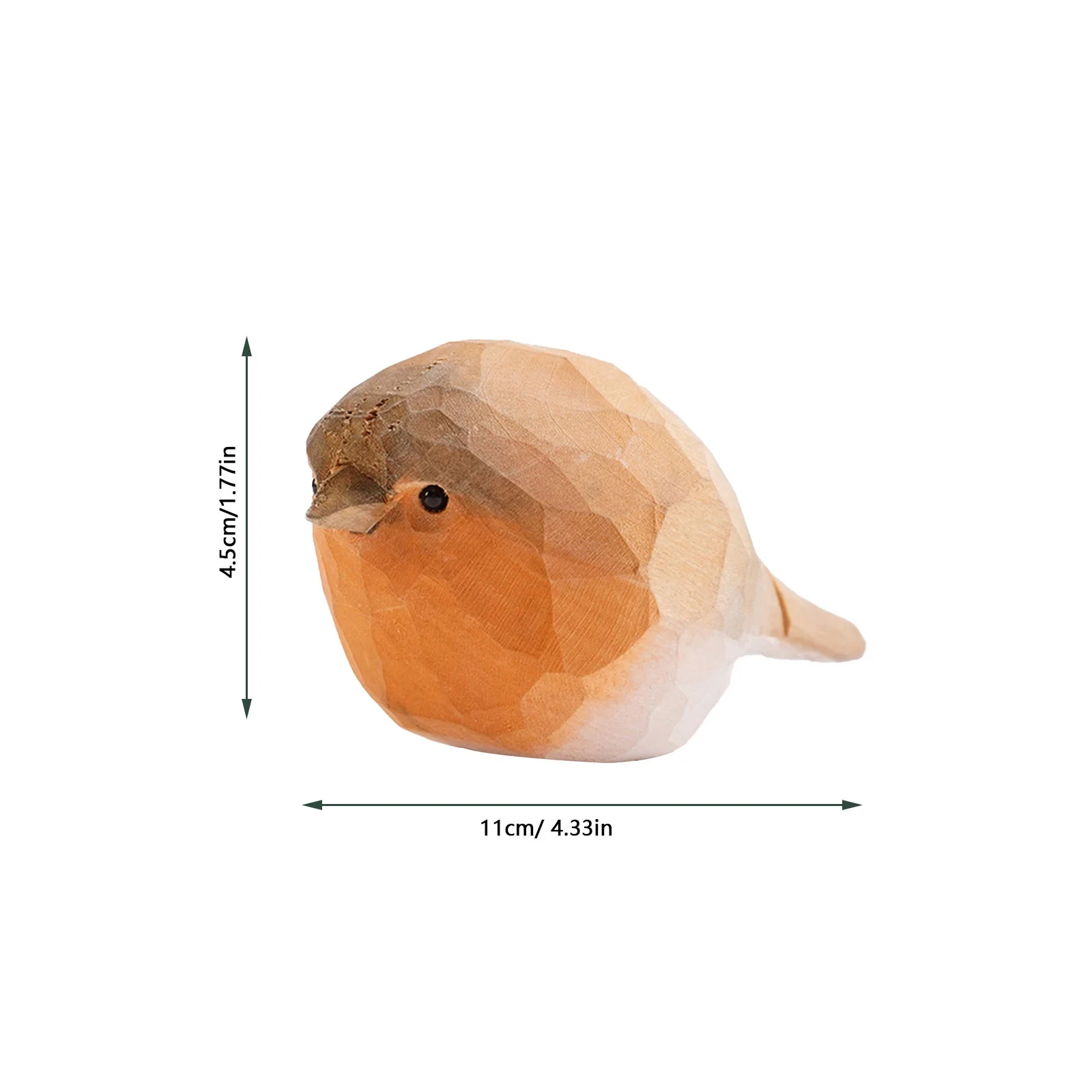 Bird Figurine - Small Wood Bird Statue Art Handmade Carving Decoration Miniature Animals