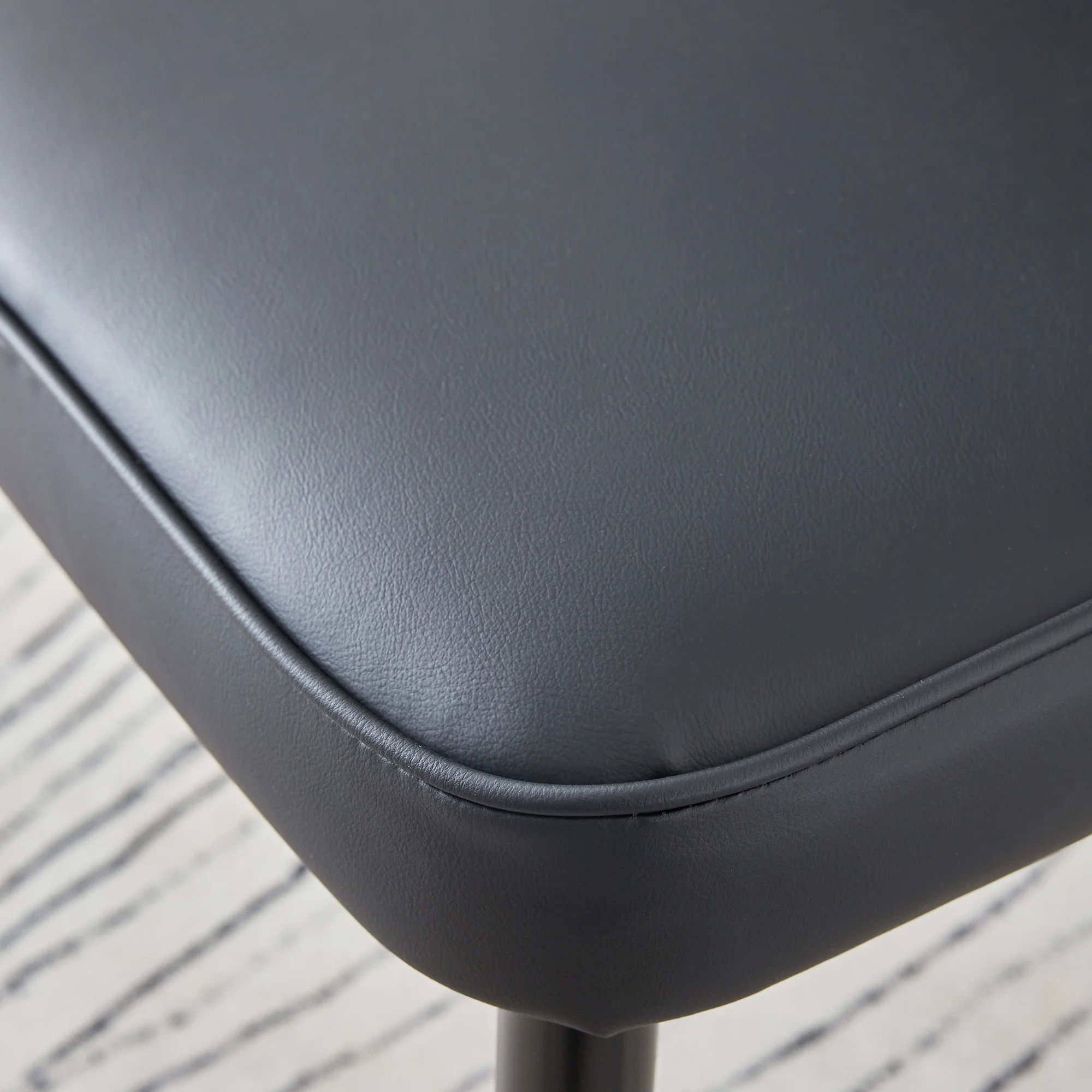 JUFU Modern Dining Chairs, Set of 4, Upholstered Kitchen Chairs Mid Century Armless Faux Leather Chairs