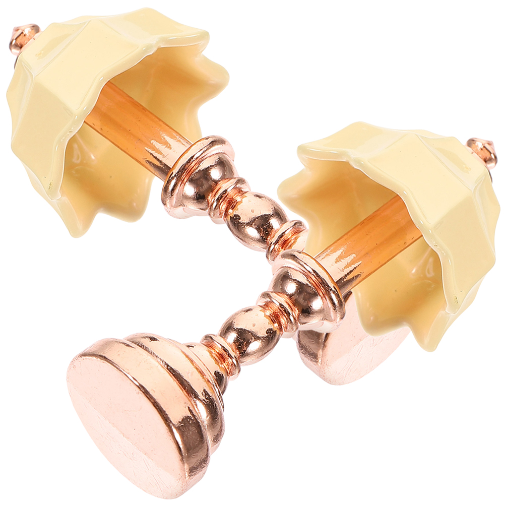 Dollhouse Bedside Lamp 4 Pcs Dolls Table Lights Miniature Desk Vintage Decor Metal Iron