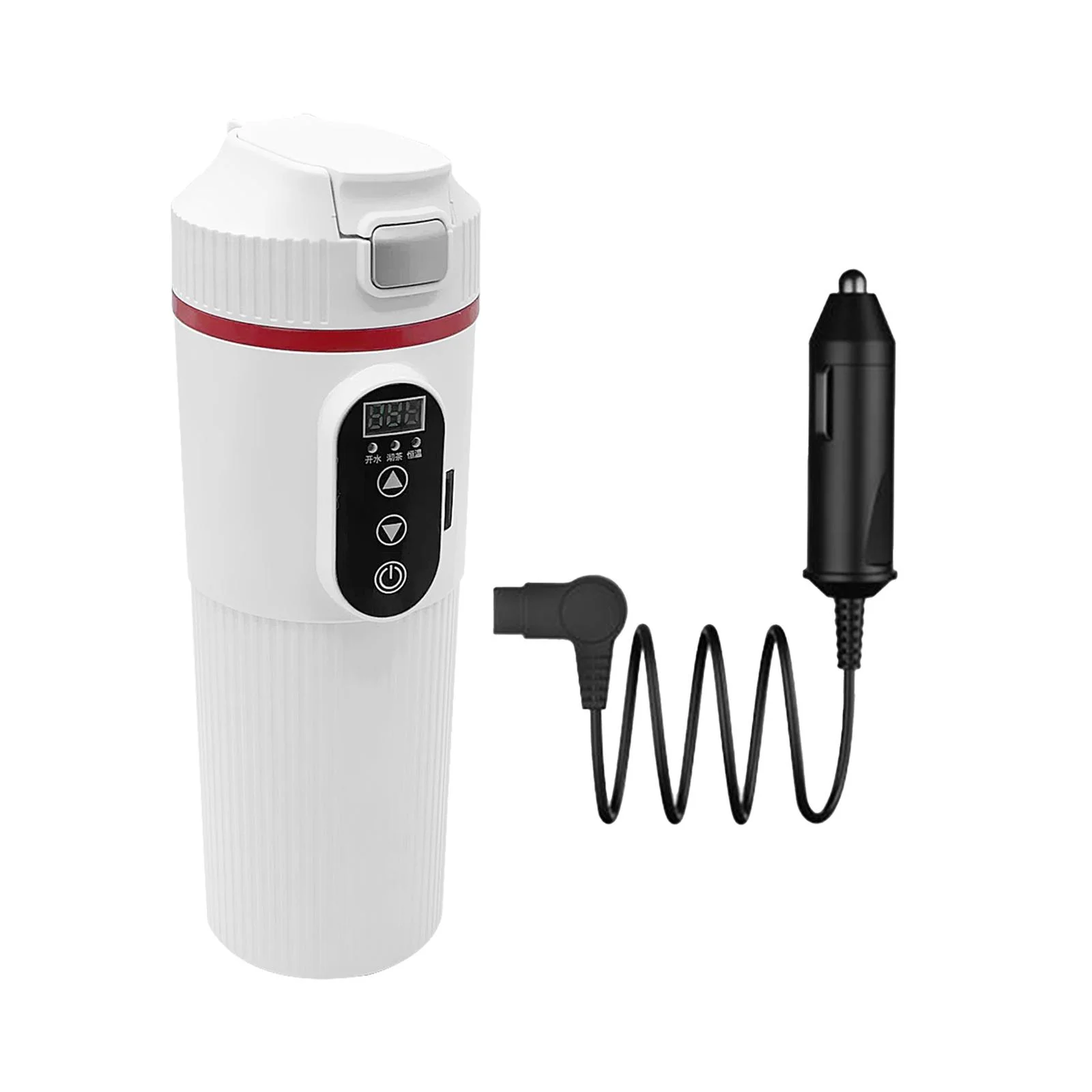 Almencla 12V 24V Car Electric Water Kettle Tea Coffee Kettle DC Powered Fast Heating Speed 22x7cm Water Boiler Heater Portable Durable