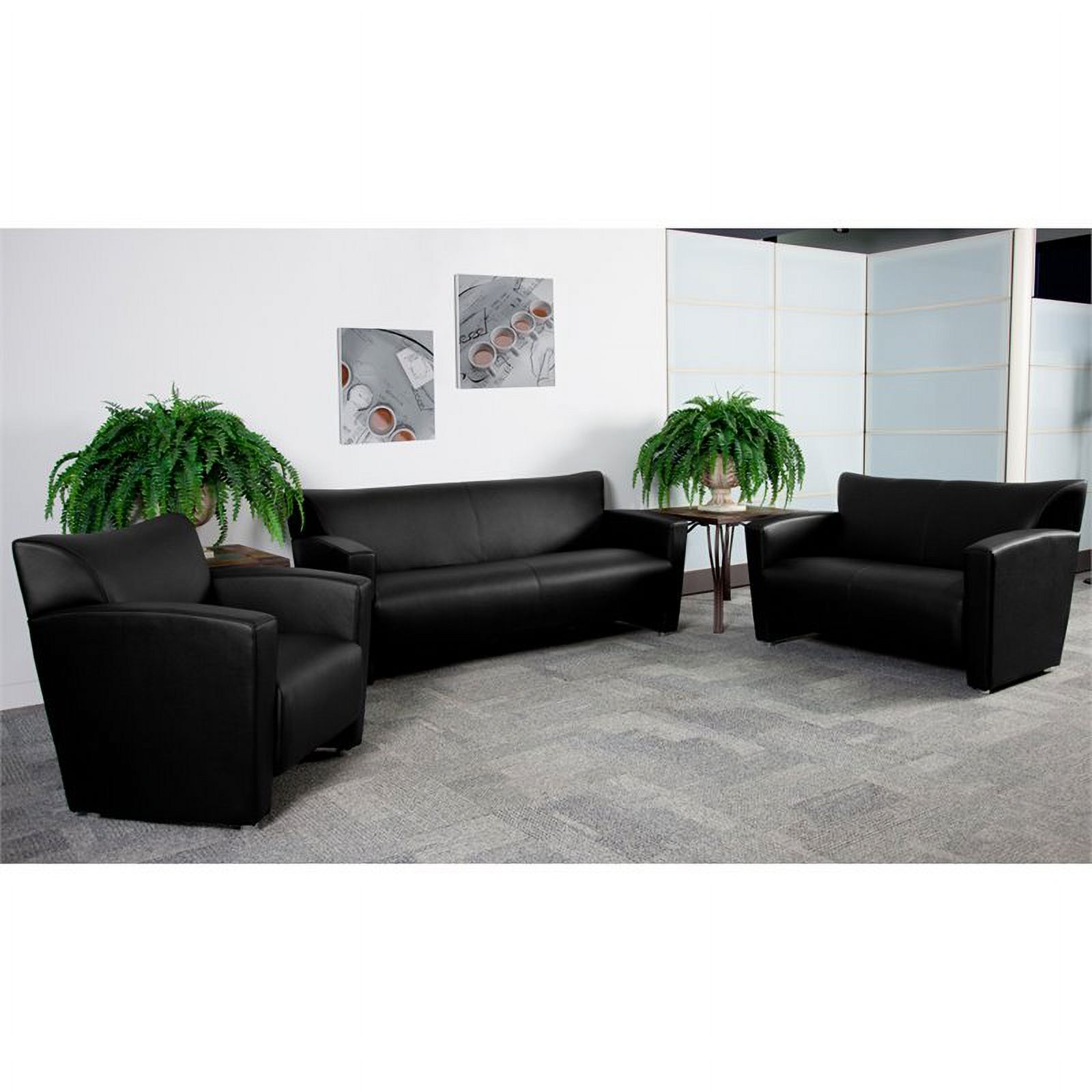 Flash Furniture Hercules Majesty Series Reception Set in Black