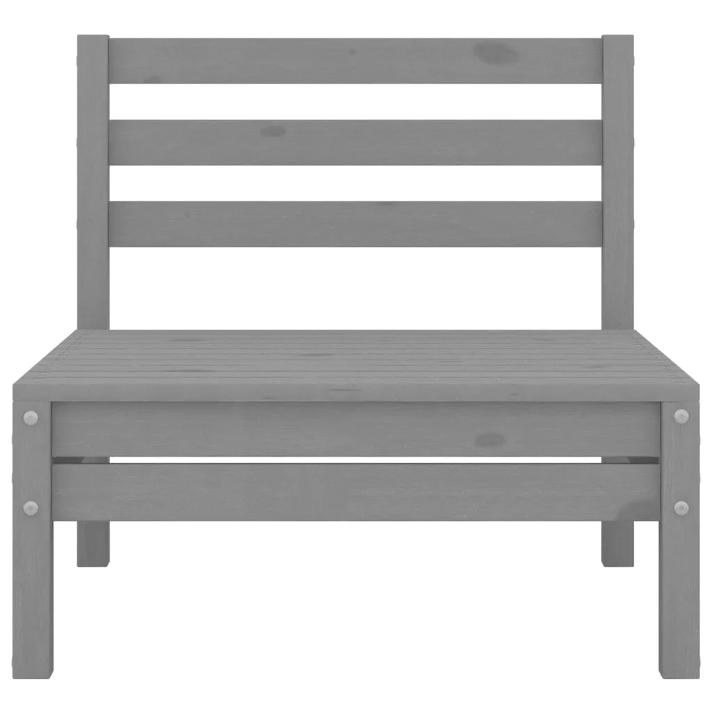 Gecheer Patio Middle Sofa Gray Solid Wood Pine