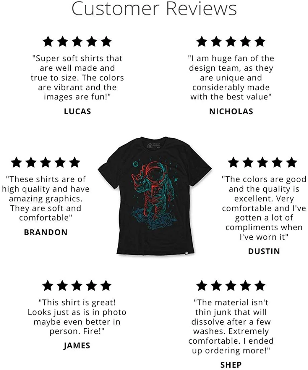 Men's AstroBlaster Graphic Tees for Men S - 4XL (Black)