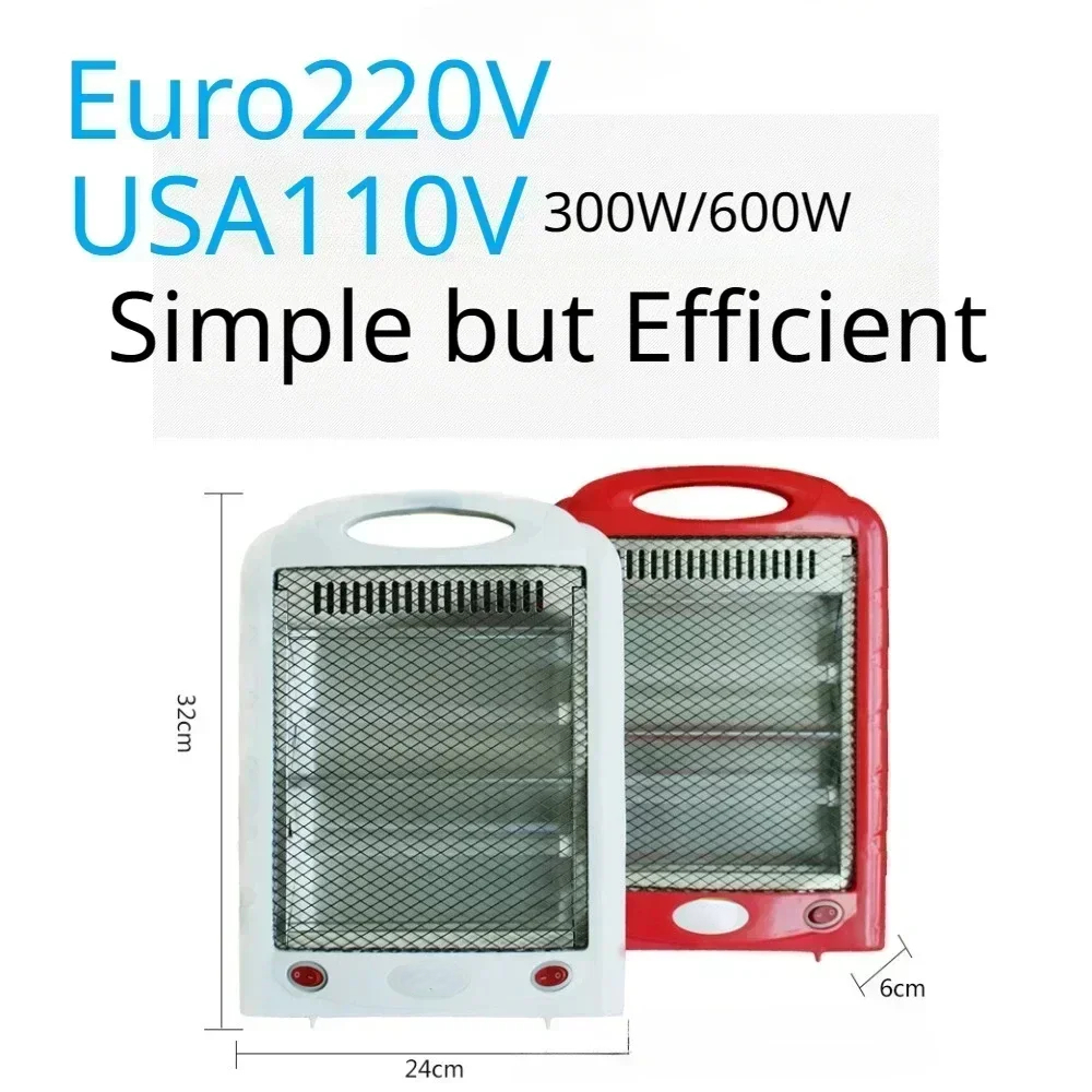 NEW Quartz tube heater  heating room heater  110v 220v energy-saving stovepipe Living Room Space Heating 300Wx2