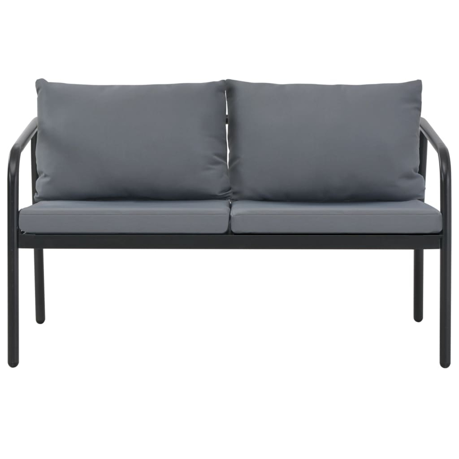 OWSOO 2 Seater Patio Sofa with Cushions Gray Aluminum