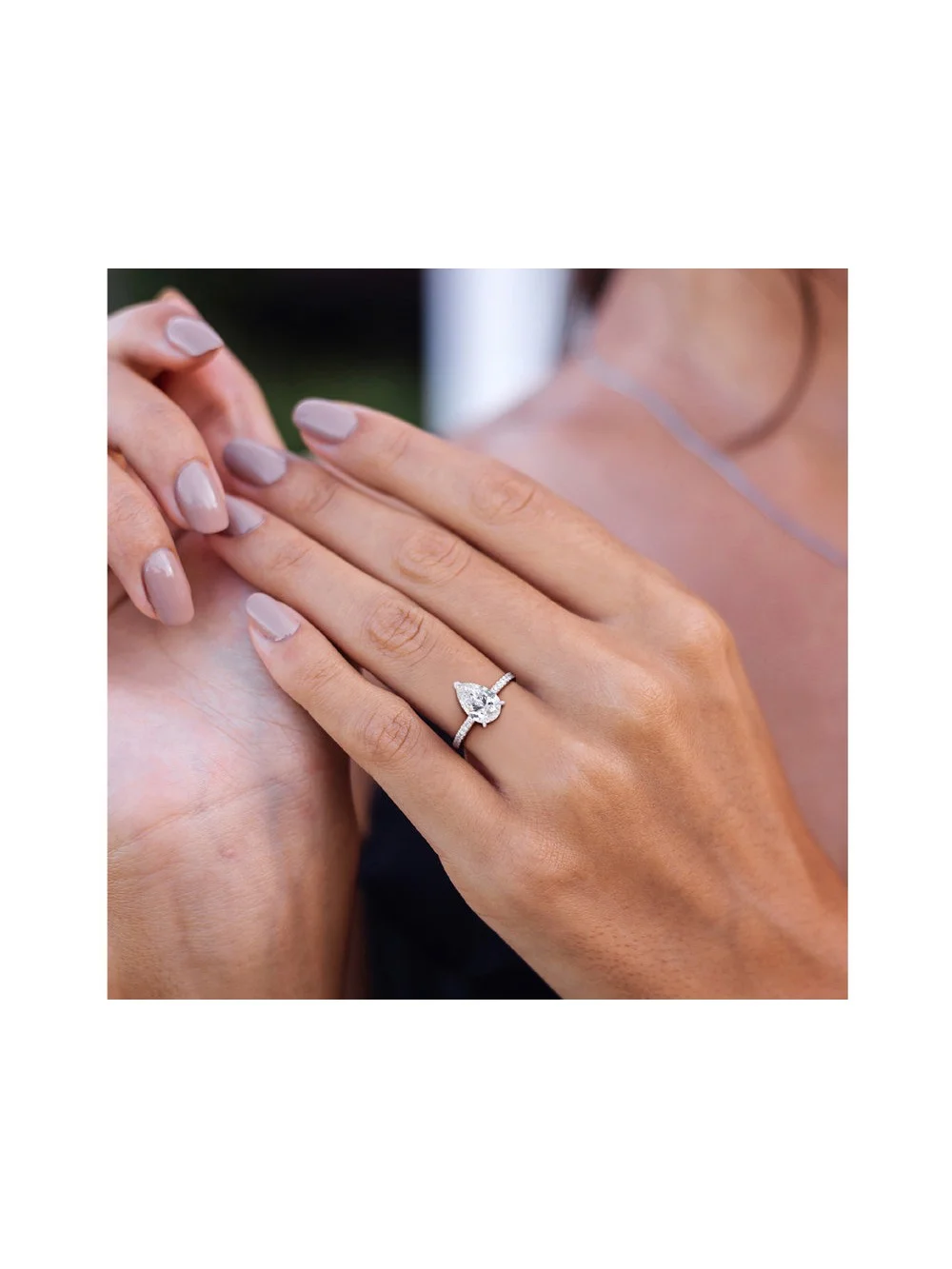 2.16 Carat (Ctw VS1-VS2, G-H) Lab-Grown Diamond Pear-Cut Engagement Ring in 14k White Gold