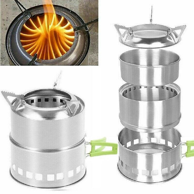 Camping Wood Stove Backpacking Wood Burning Stove Portable Outdoor Folding Stov