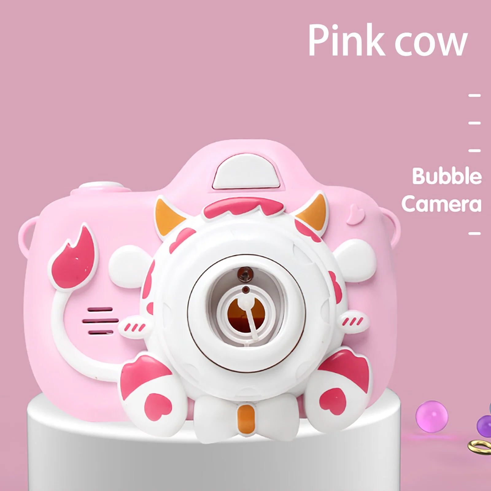 TOYFUNNY Children's Bubble Camera Toy Cat Cute Cow Bubble Machine Bubble Blowing Toy