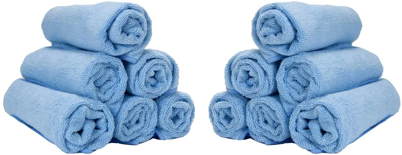 Arkwright Microfiber Hand Towels (Bulk Case of 180), 15x24, Blue