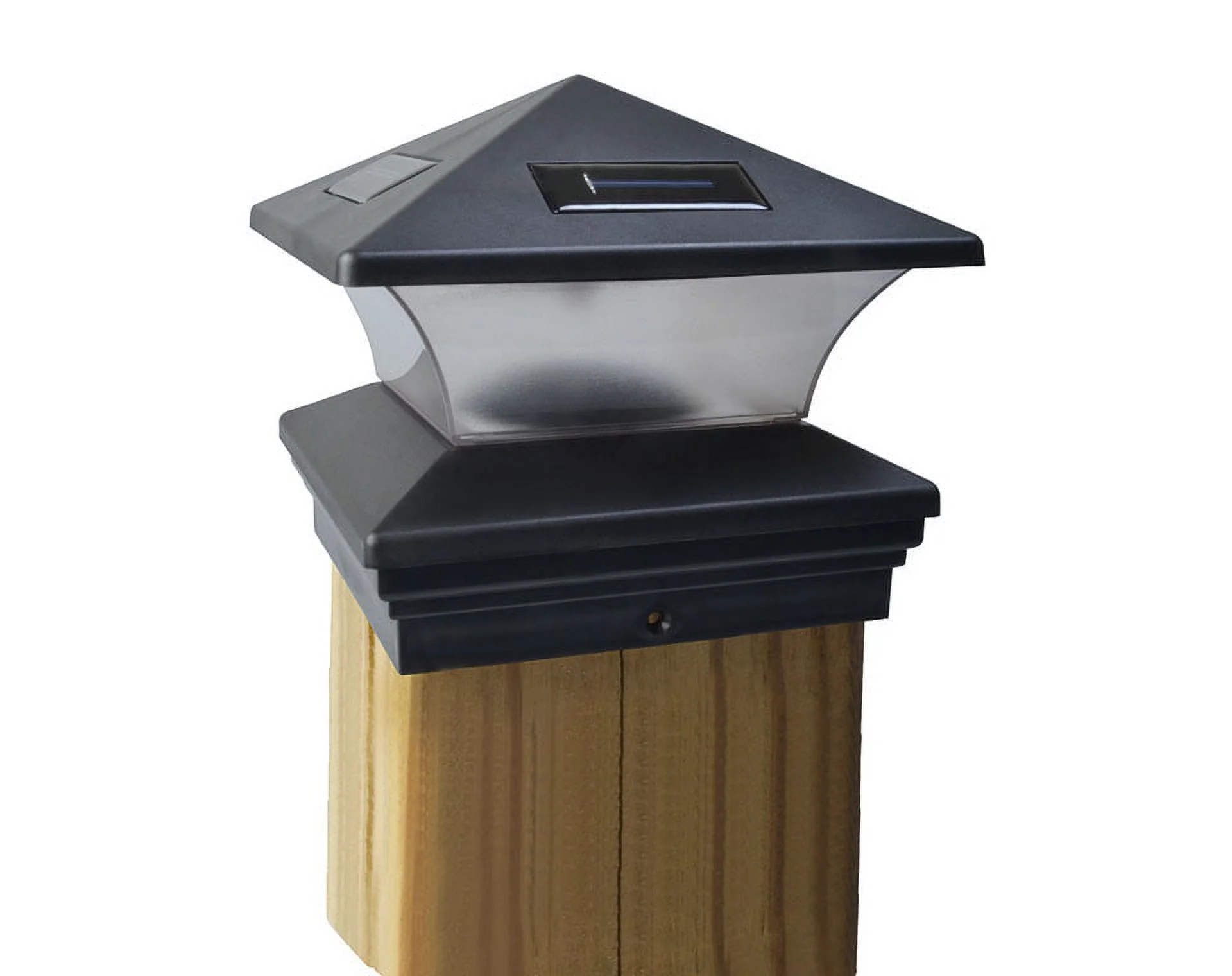 Moonrays 91268 Solar Powered LED Post Cap Light, 6-Inch by 6-Inch Post, Black Finish