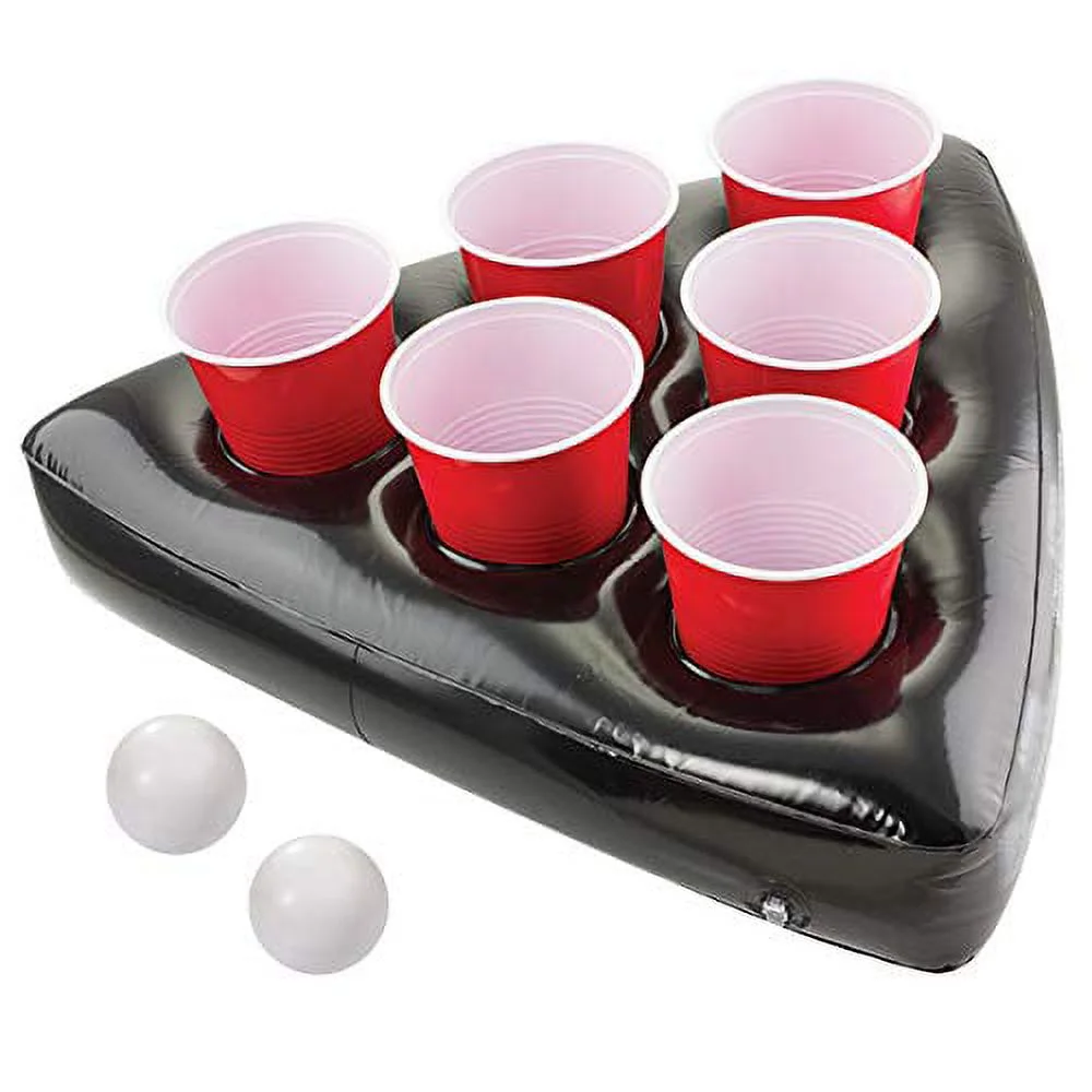 Kovot Pong Hat Game Set | Includes (2) Inflatable Pong Hats (12) 16oz Red Cups (2) Pong Balls & Game Rules