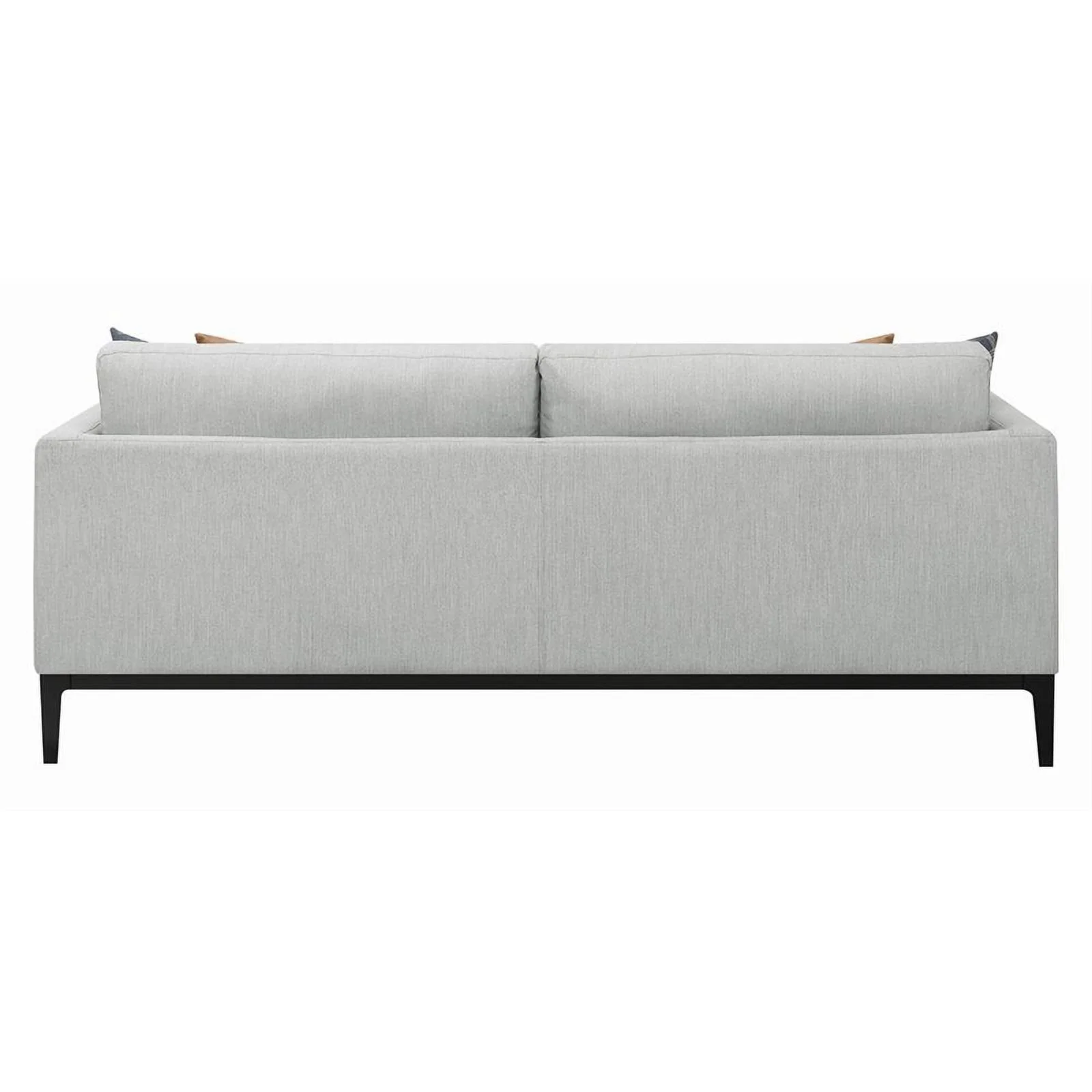 Pemberly Row Upholstered Fabric Sofa with Cushioned Back in Light Gray