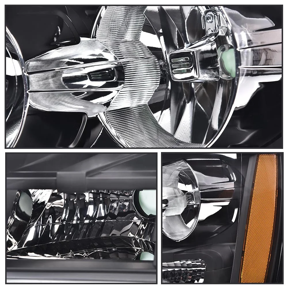 G-Plus Headlights Assembly Fit for 2007-2014 Chevy Suburban Tahoe/2007-2013 Avalanche Bumper Headlamps