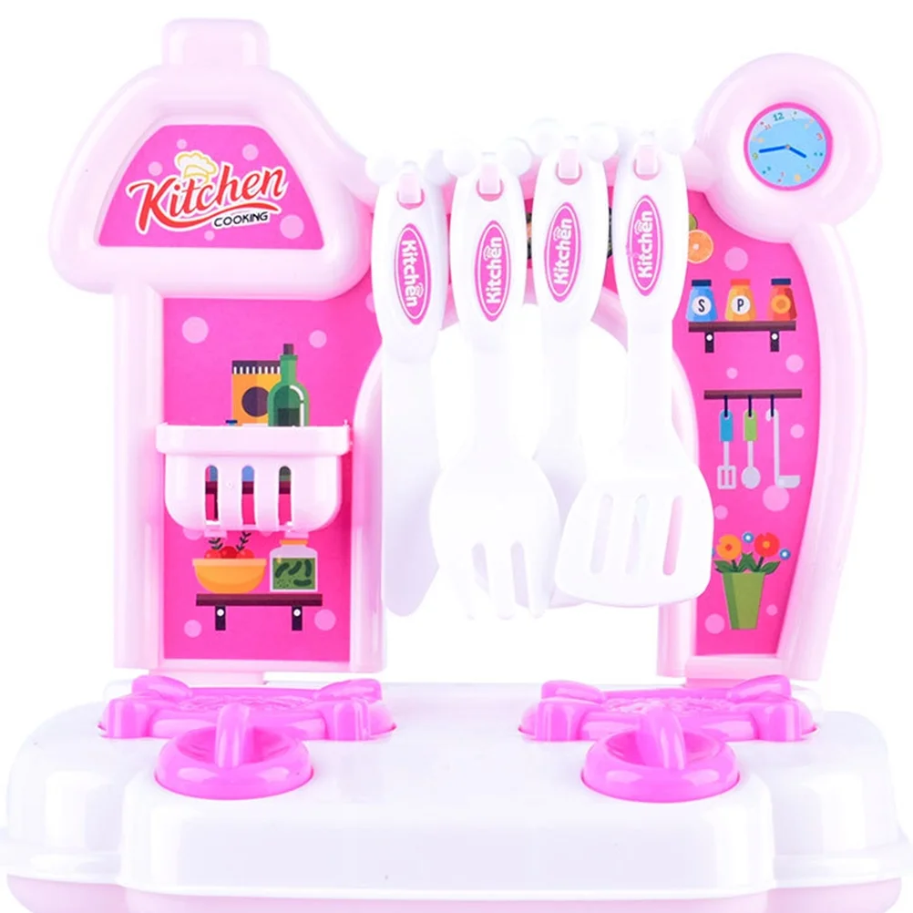 Kitchen toy Kitchen Cooking Toys Funny Mini Child Play House Kitchenware Toy for Girl Boy (Pink)