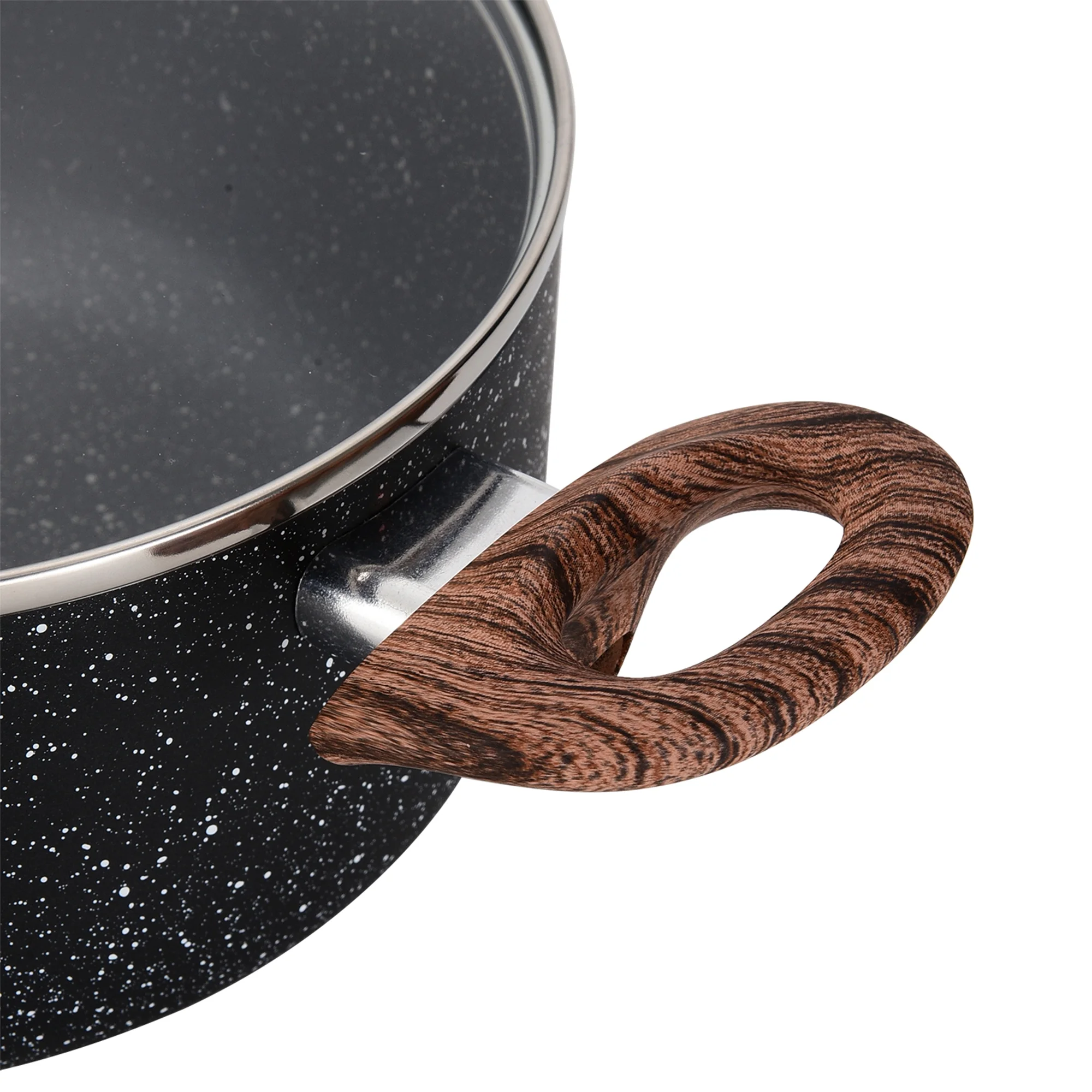 Hamilton Beach 8.5 Quart Aluminum Covered Marble Coating Dutch Oven Pot