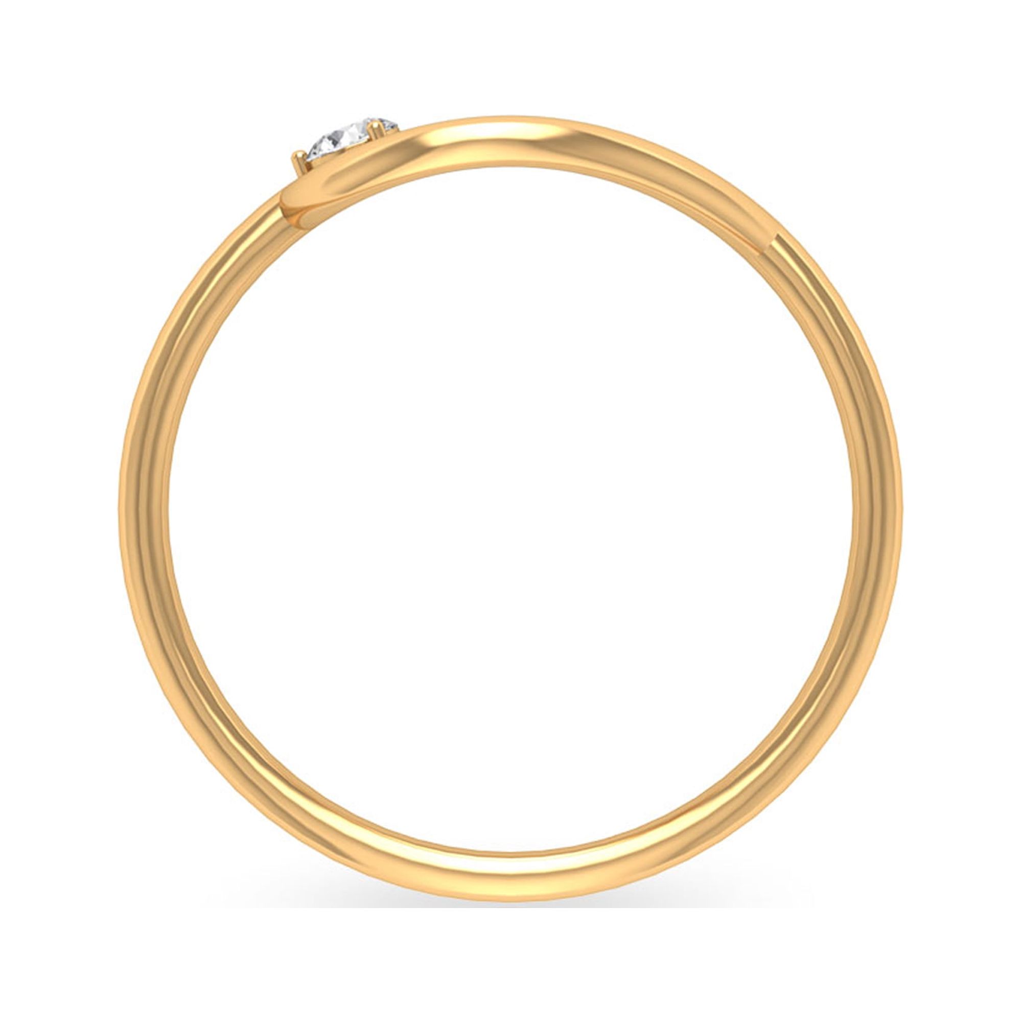 Diamond and Gold Open Teardrop Ring for Women, 18K Yellow Gold, US 3.50