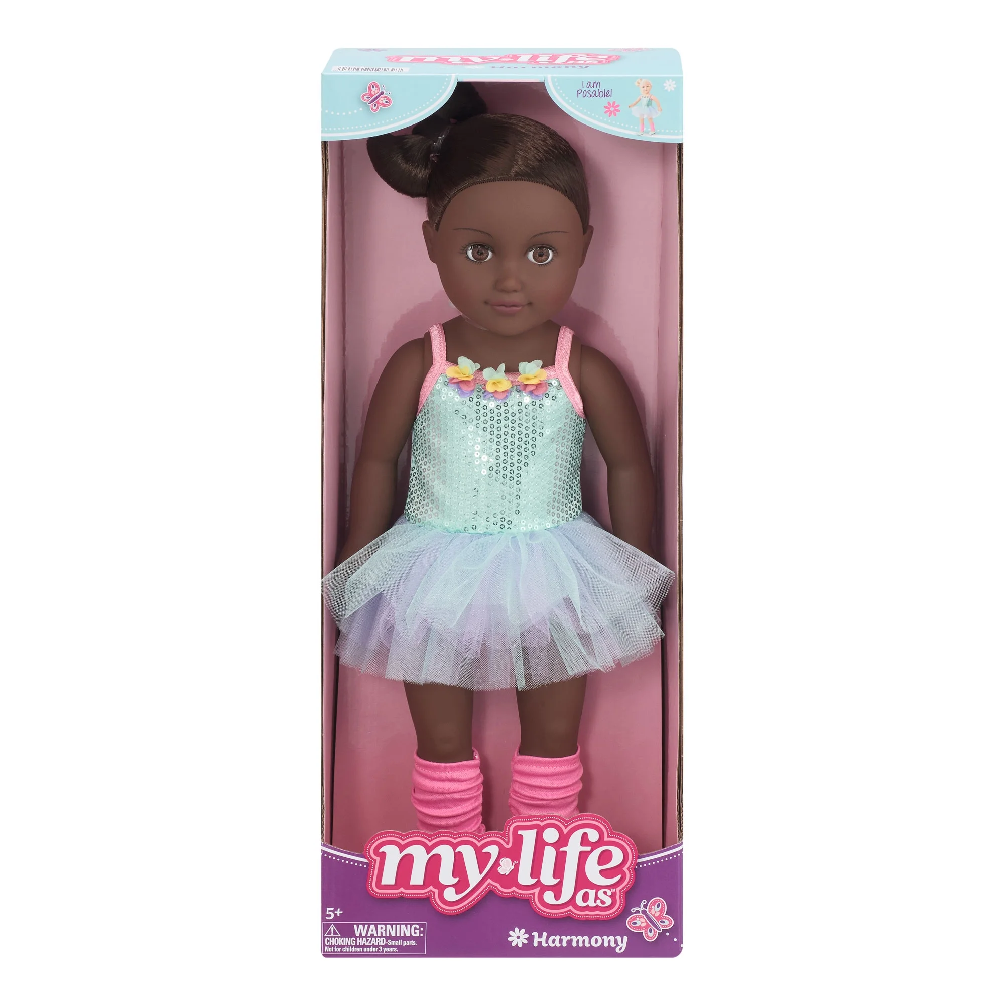 My Life As Harmony Posable 18 inch Doll, Dark Brunette Hair, Brown Eyes