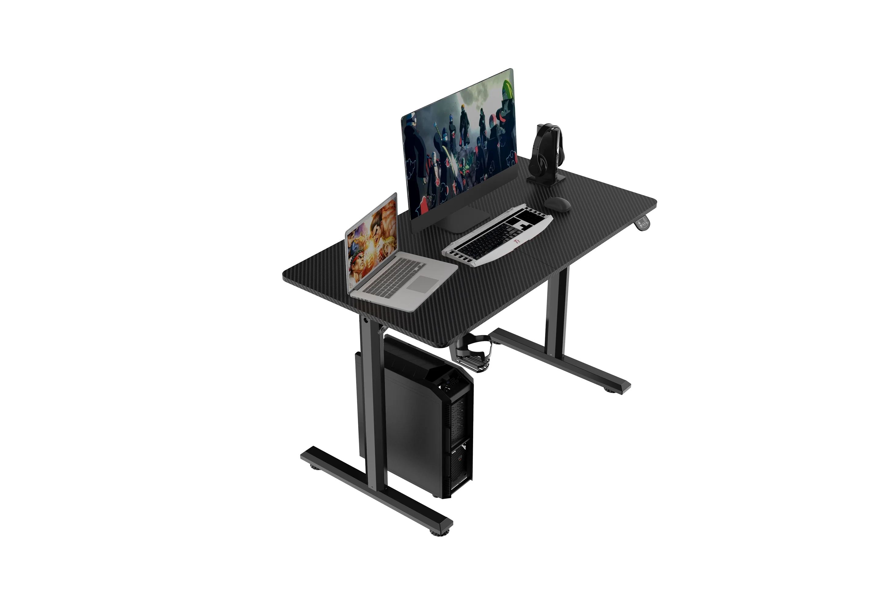 MSW Electric Standing Desk, 110 x 60 cm Steel Adjustable Height Desk, Quick Assembly, Ultra-Quiet Motor - V3-1160 (Black Color)