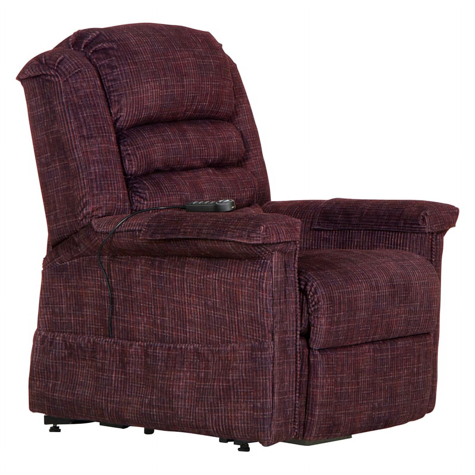 Catnapper Buckner Power Lift Assist Recliner in Red Polyester Fabric