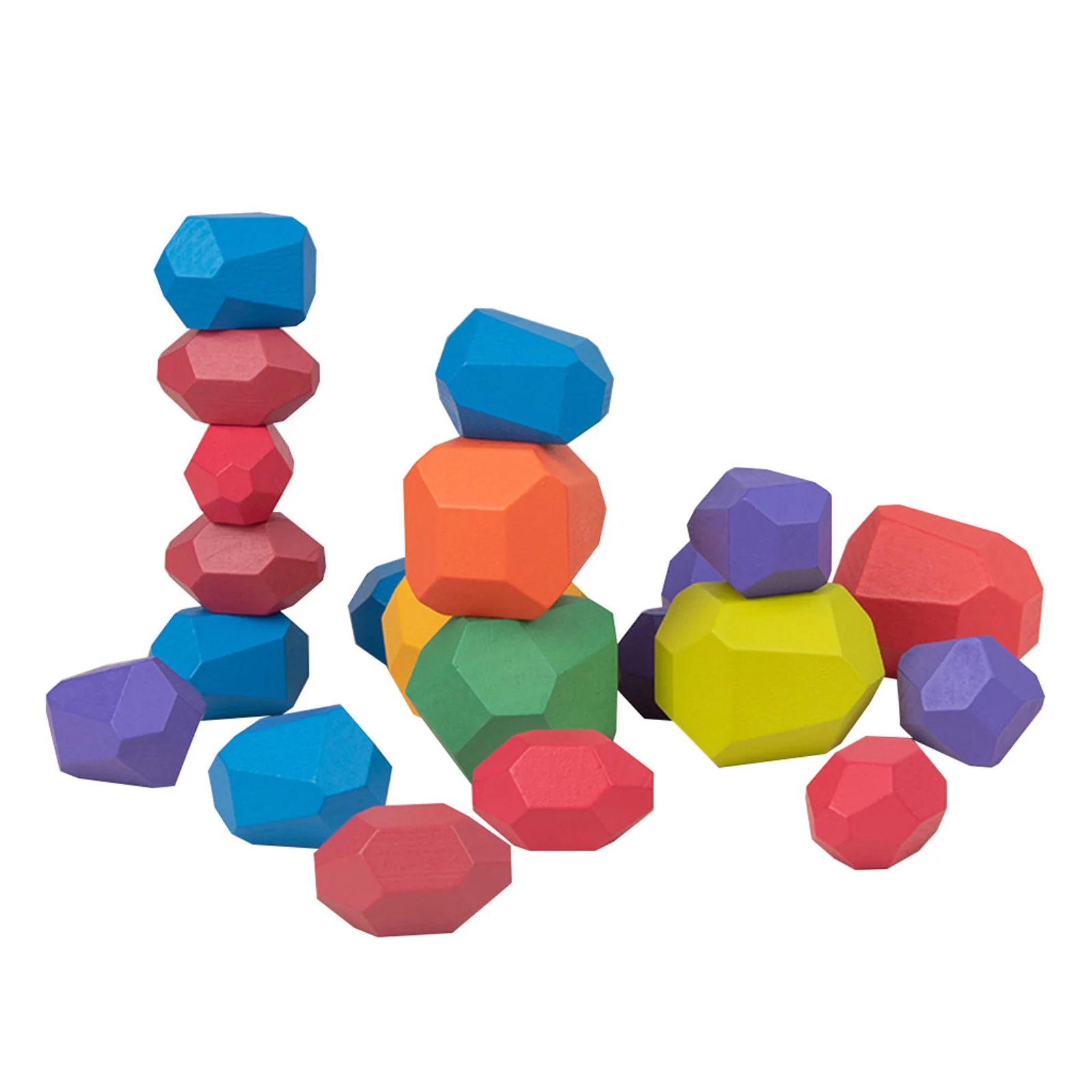 TOFOTL Fashion Intelligence Development Toys,Wooden Stone For Kids Building Block Creative Toy Stacking Game Rainbow Toy
