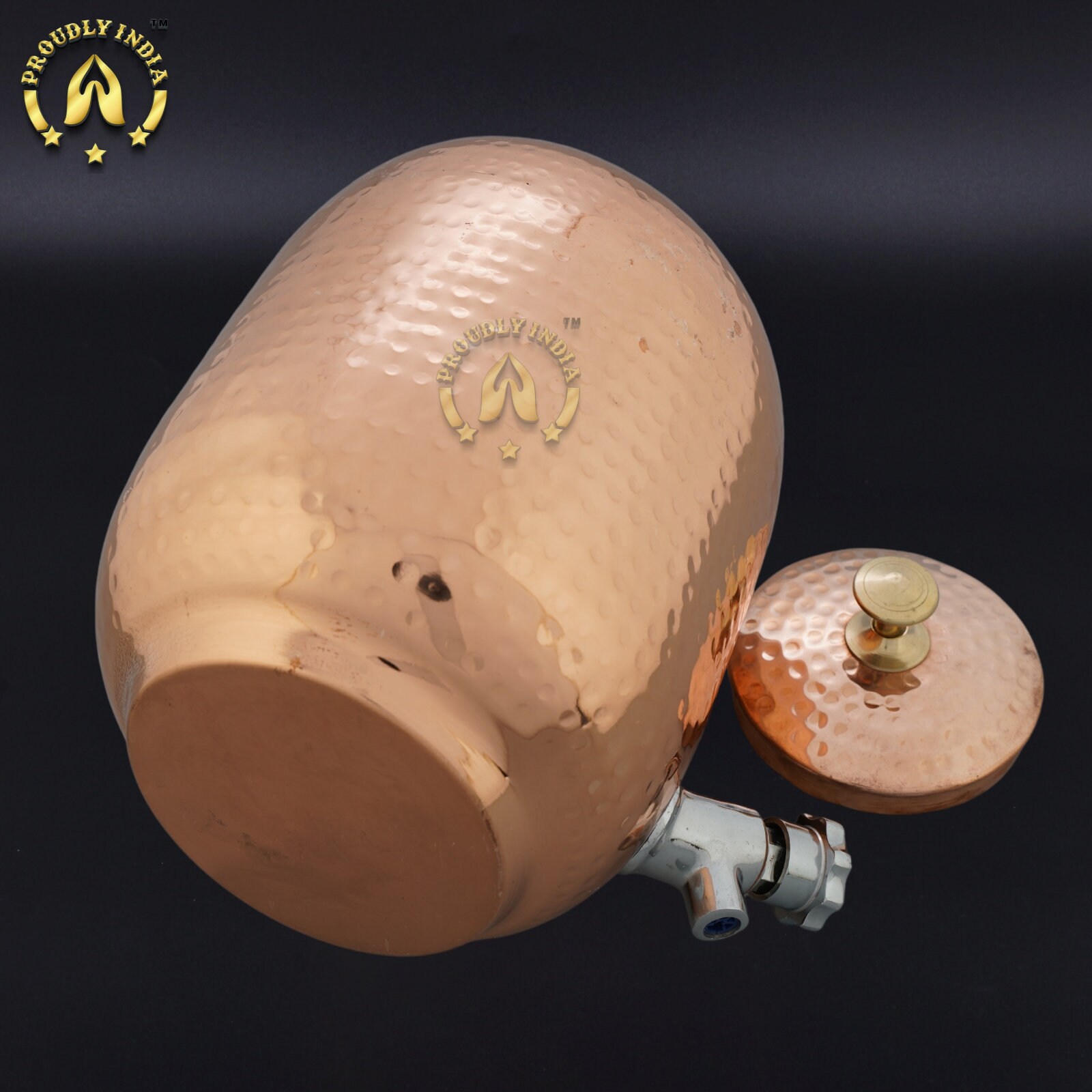 Proudlyindia Water Tap Dispenser, Copper Dispenser, Water Dispenser, Copper Pot, Copper Water Vessel, Water Container, Vintage Water Cooler