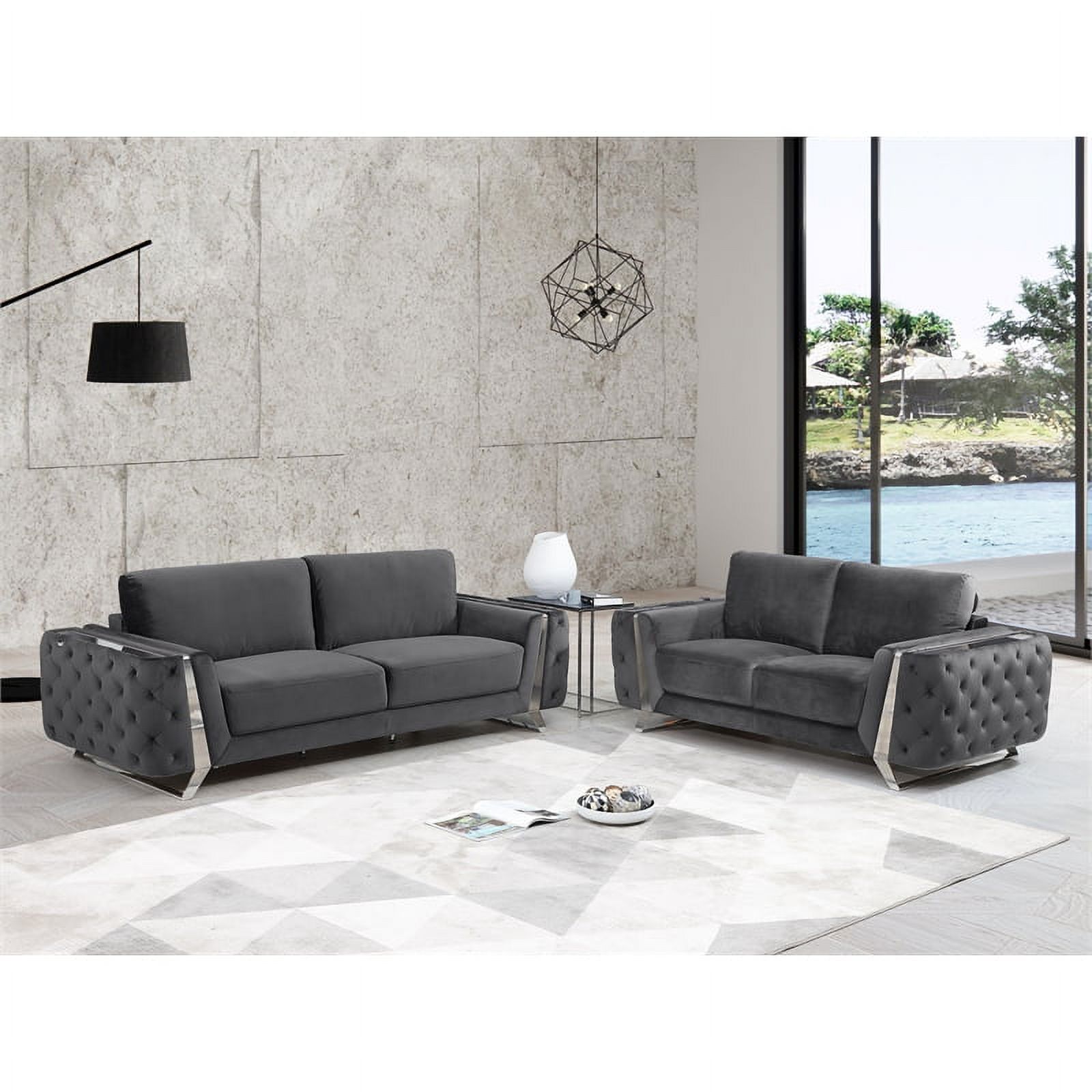 Titan Furnishings Modern Italian Fabric Sofa Set