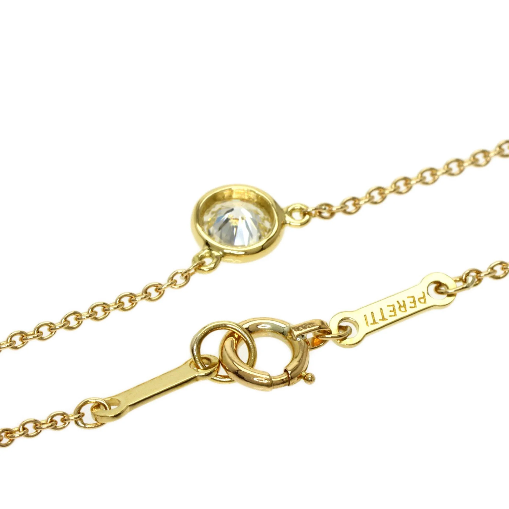 Pre-Owned Tiffany visor yard 1P diamond necklace K18 yellow gold ladies TIFFANY&Co. (Good)