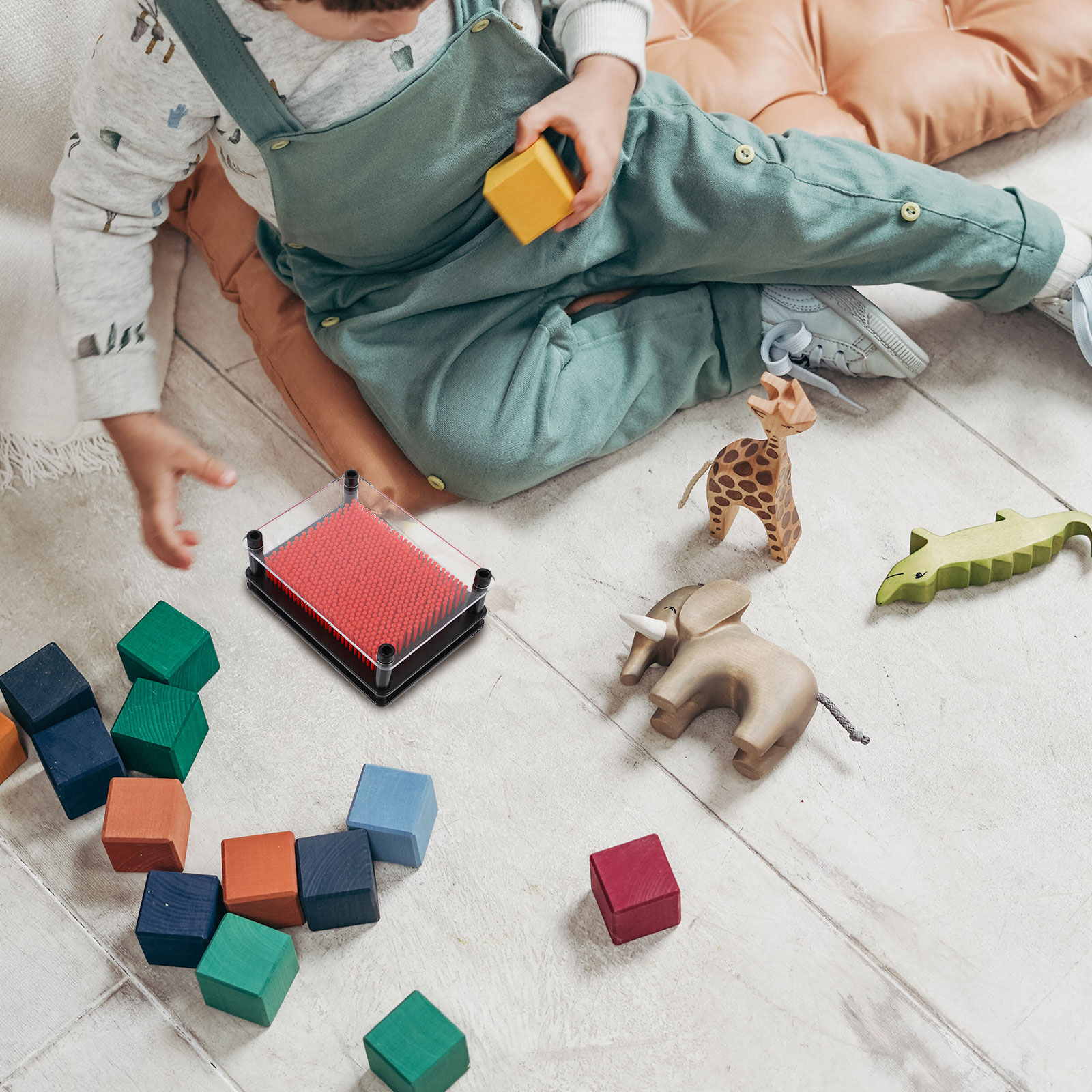 Bestonzon Funny 3D Clone Hand Mode Pin Art Kids Educational Toys Plastic Square Handprint