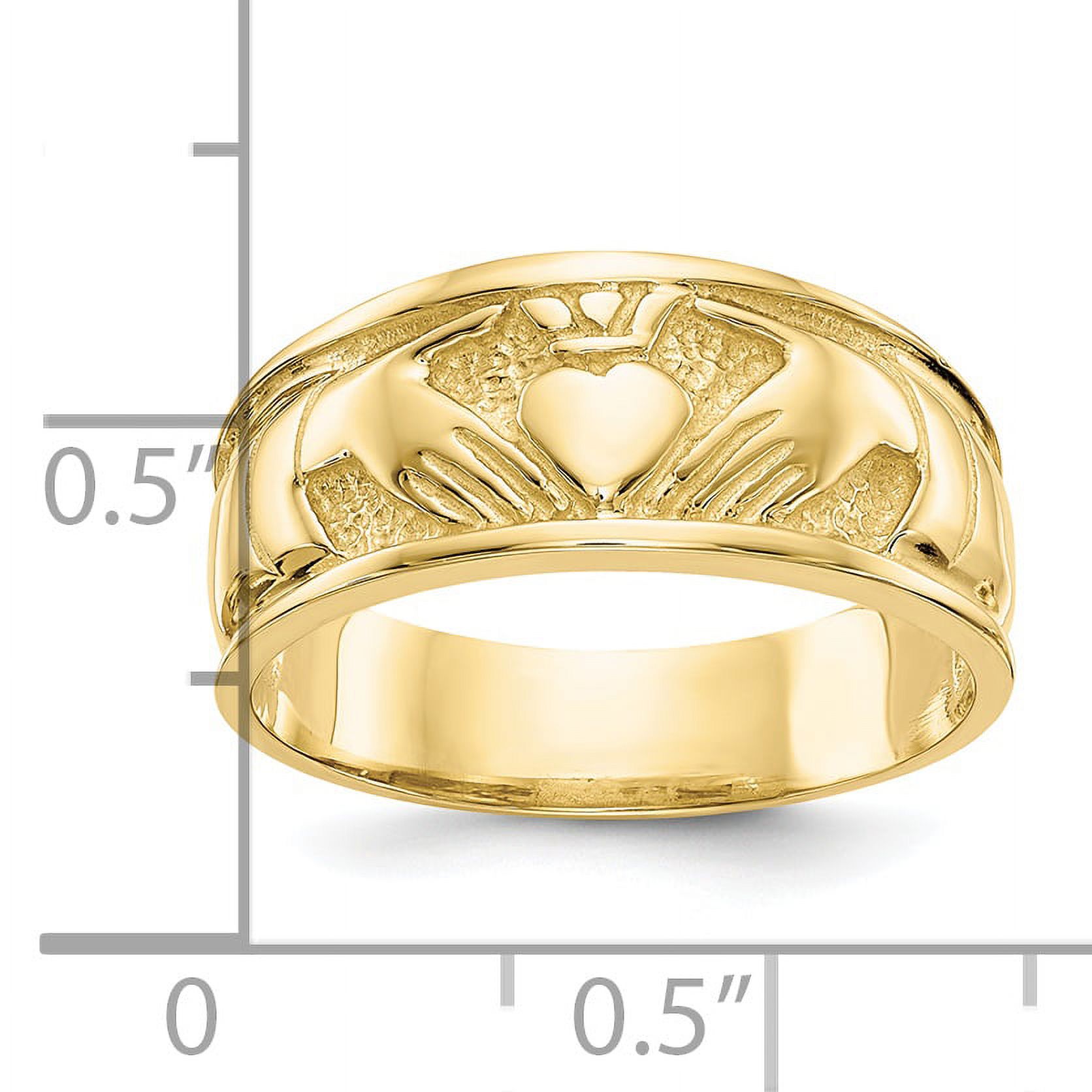 Saris and Things 10K Yellow Gold Polished Claddagh Ring