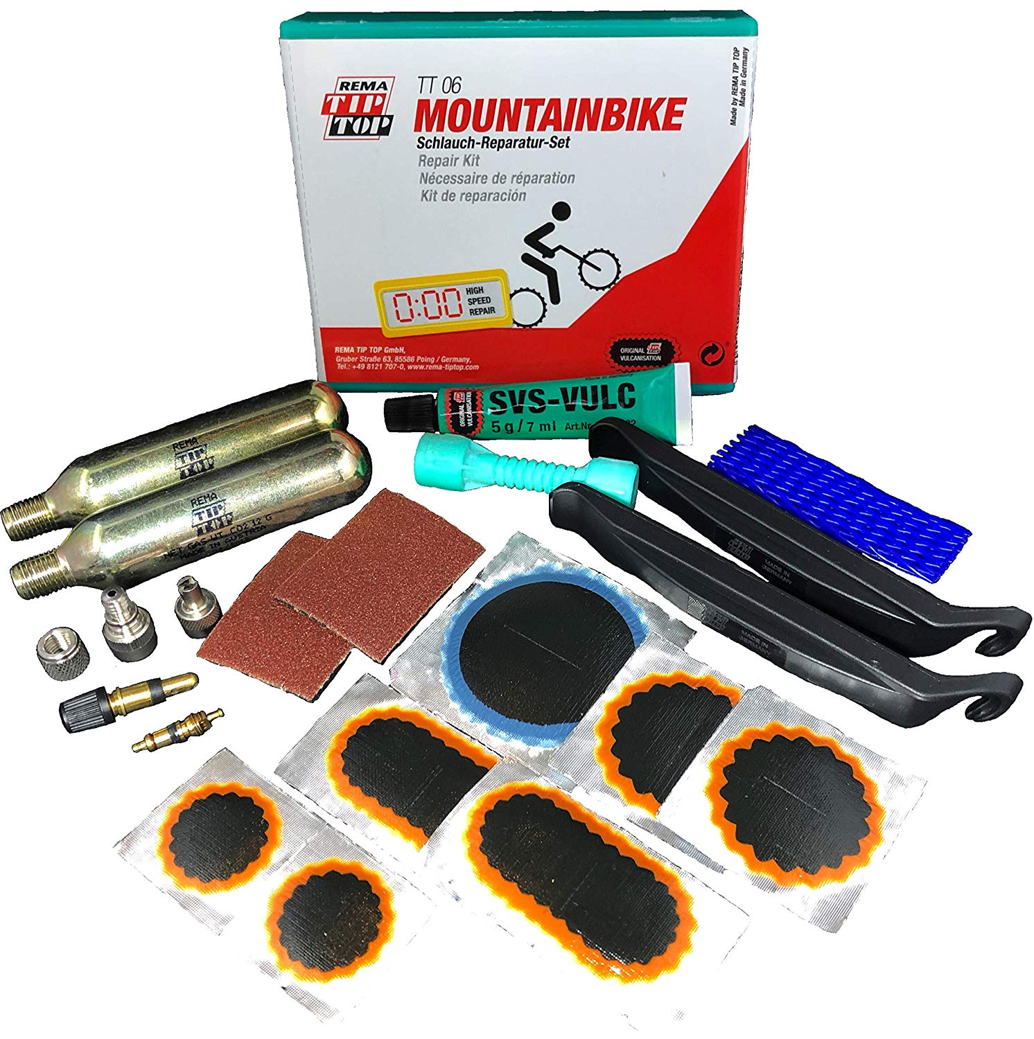 Four (4) REMA Bike Tube Tire Patch Repair Kits w/ air cartridges TT06 (23) TT O6