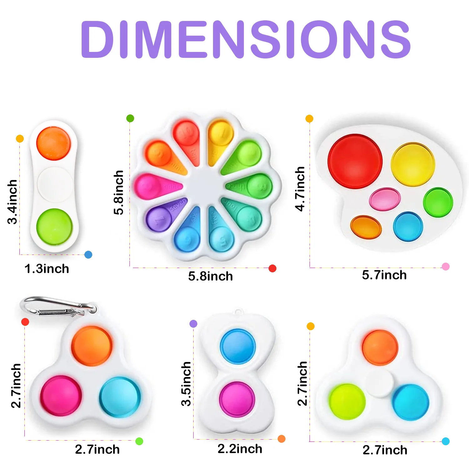 Ginny Flower Fidget Toys, Push Bubble Fidget Sensory Toy, Color Learning Number and Toys for Kids, Sensory Toys for Stress Reliever for Children