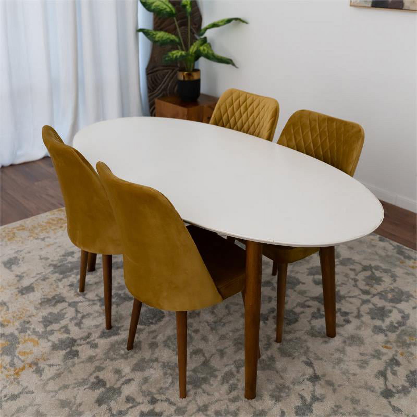 Reanna Mid Century Modern Dining Room Table Set for 4